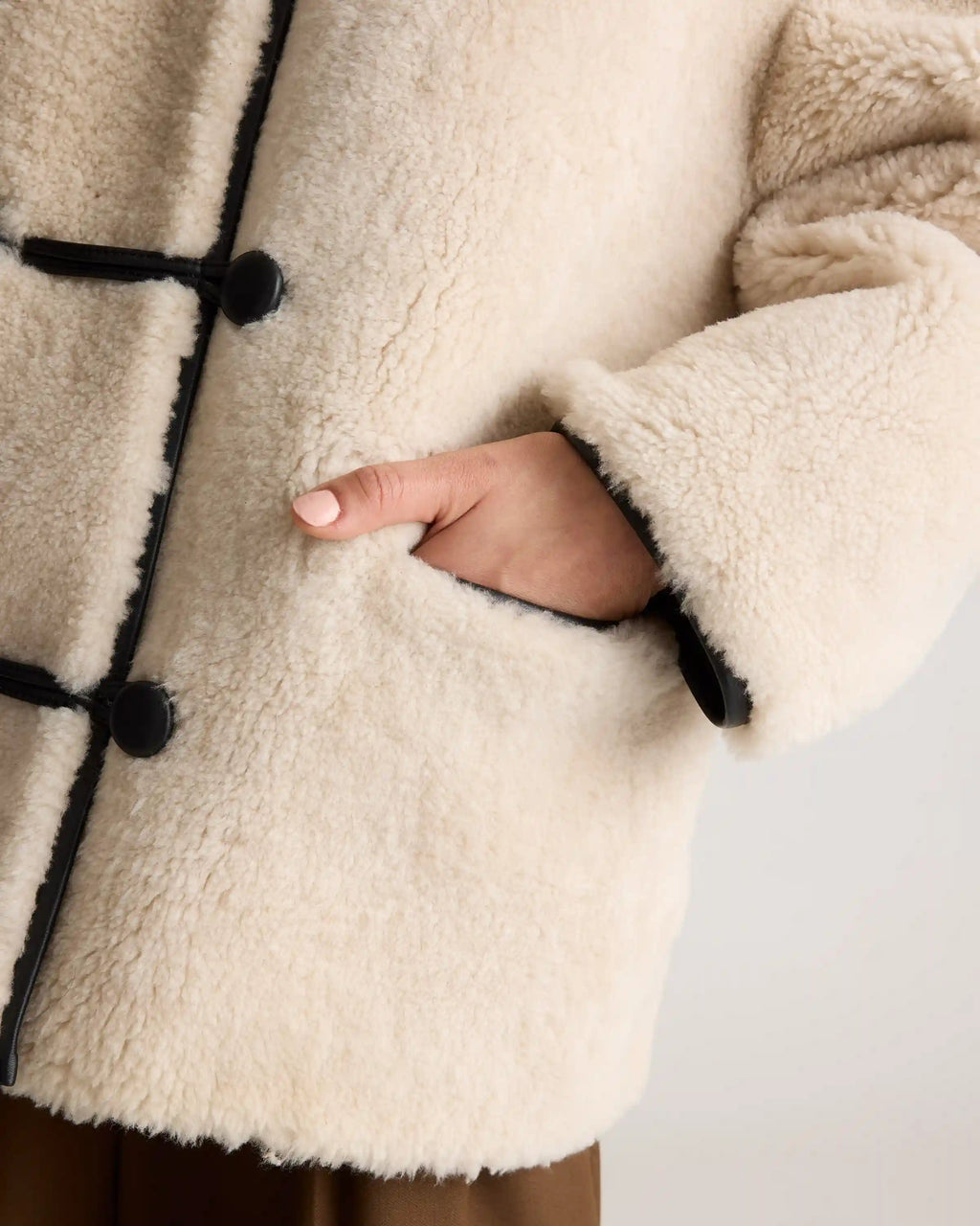 100% Shearling Duffle Jacket