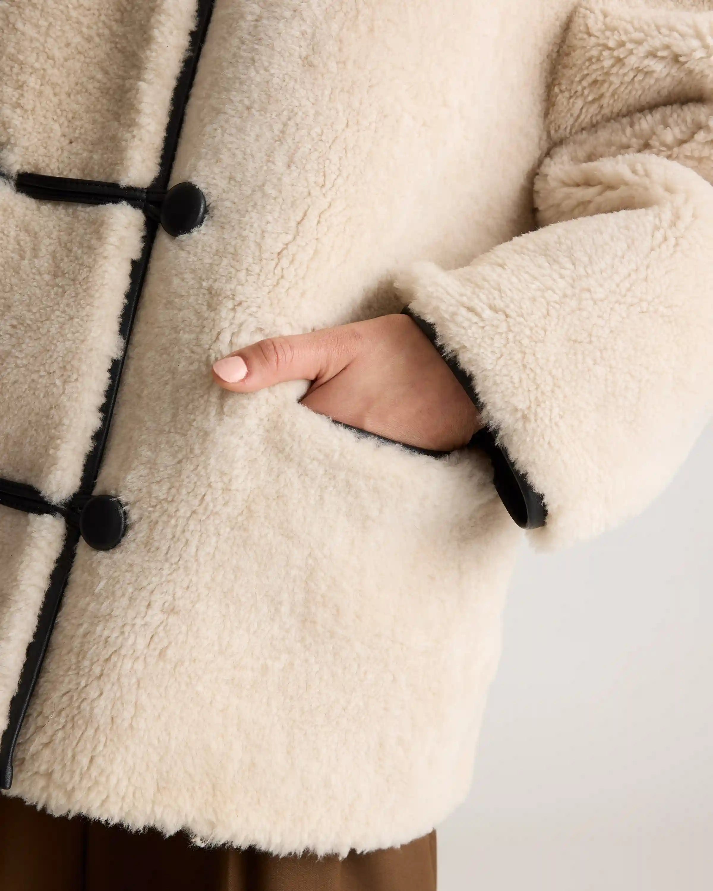 100% Shearling Duffle Jacket
