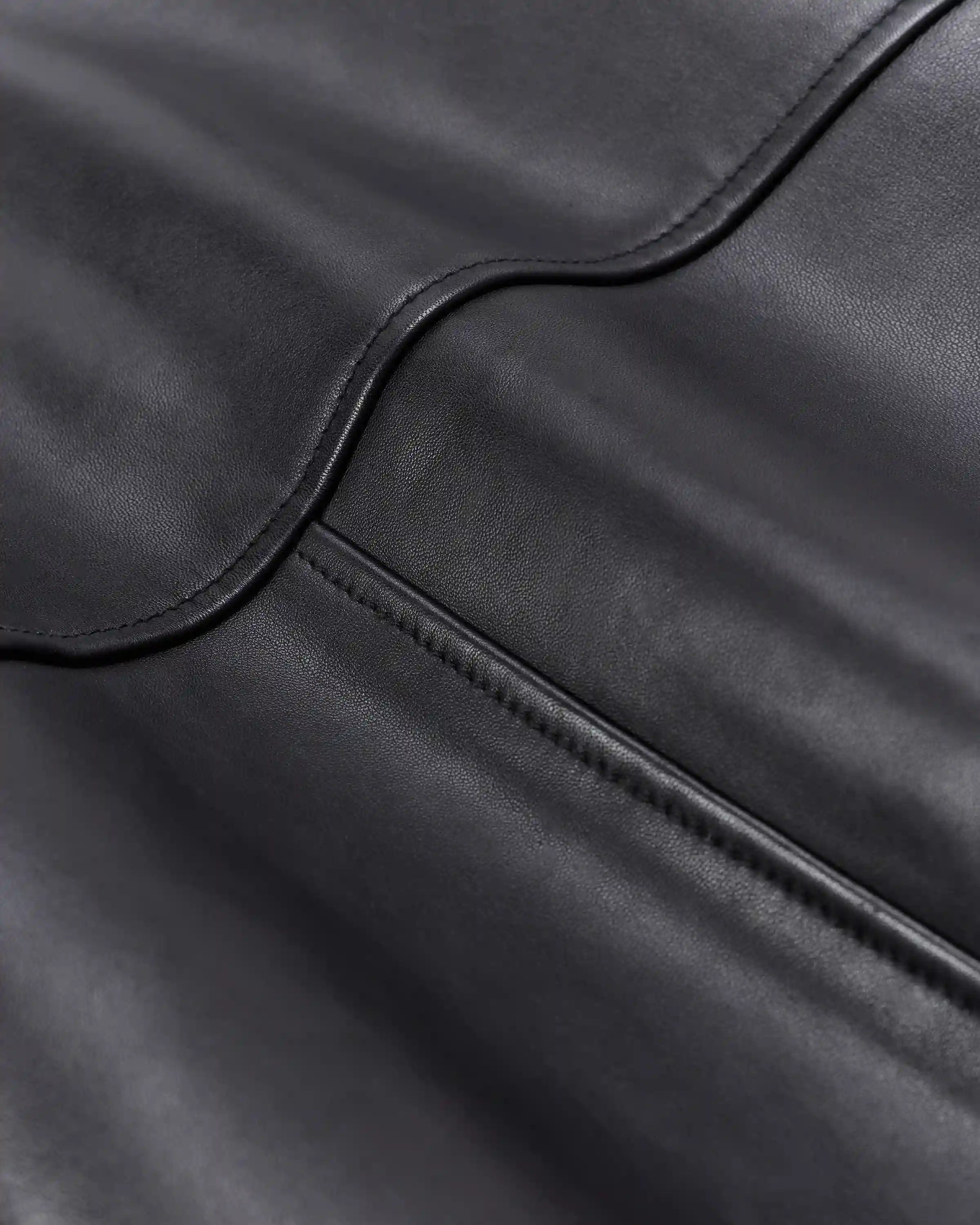 100% Leather Shearling Trim Aviator Jacket