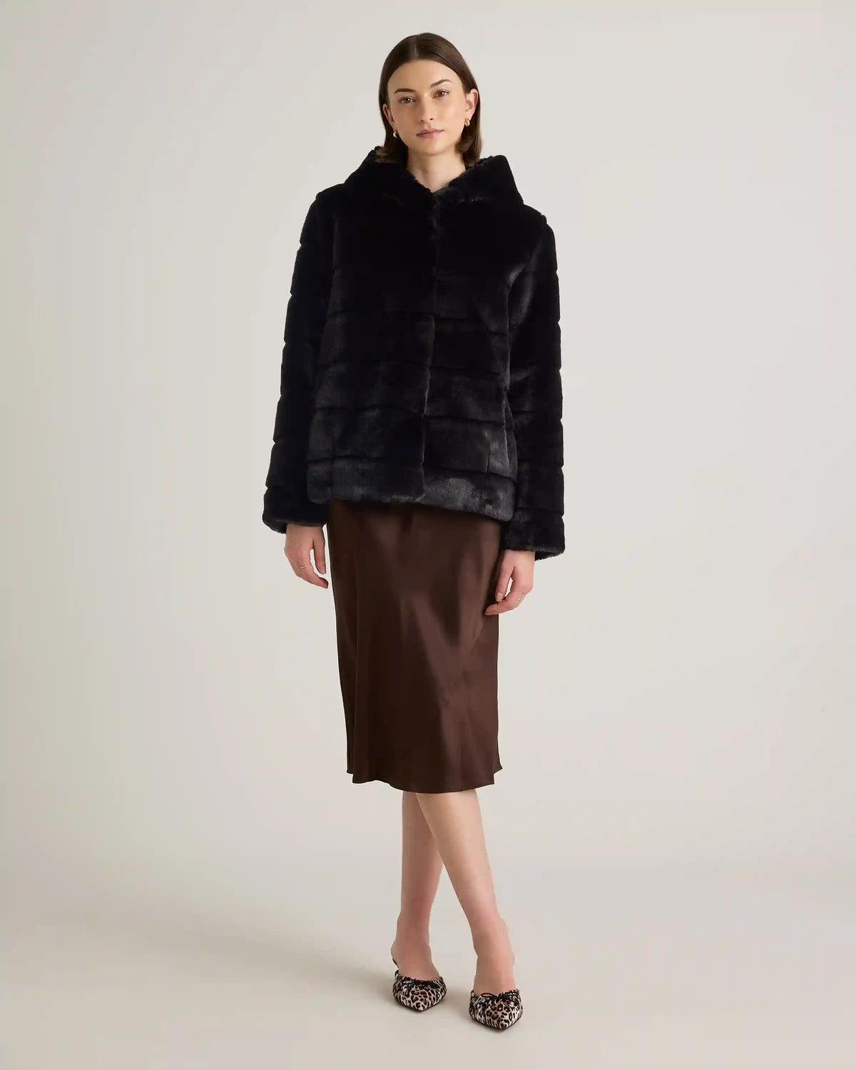 Hooded Faux Fur Jacket