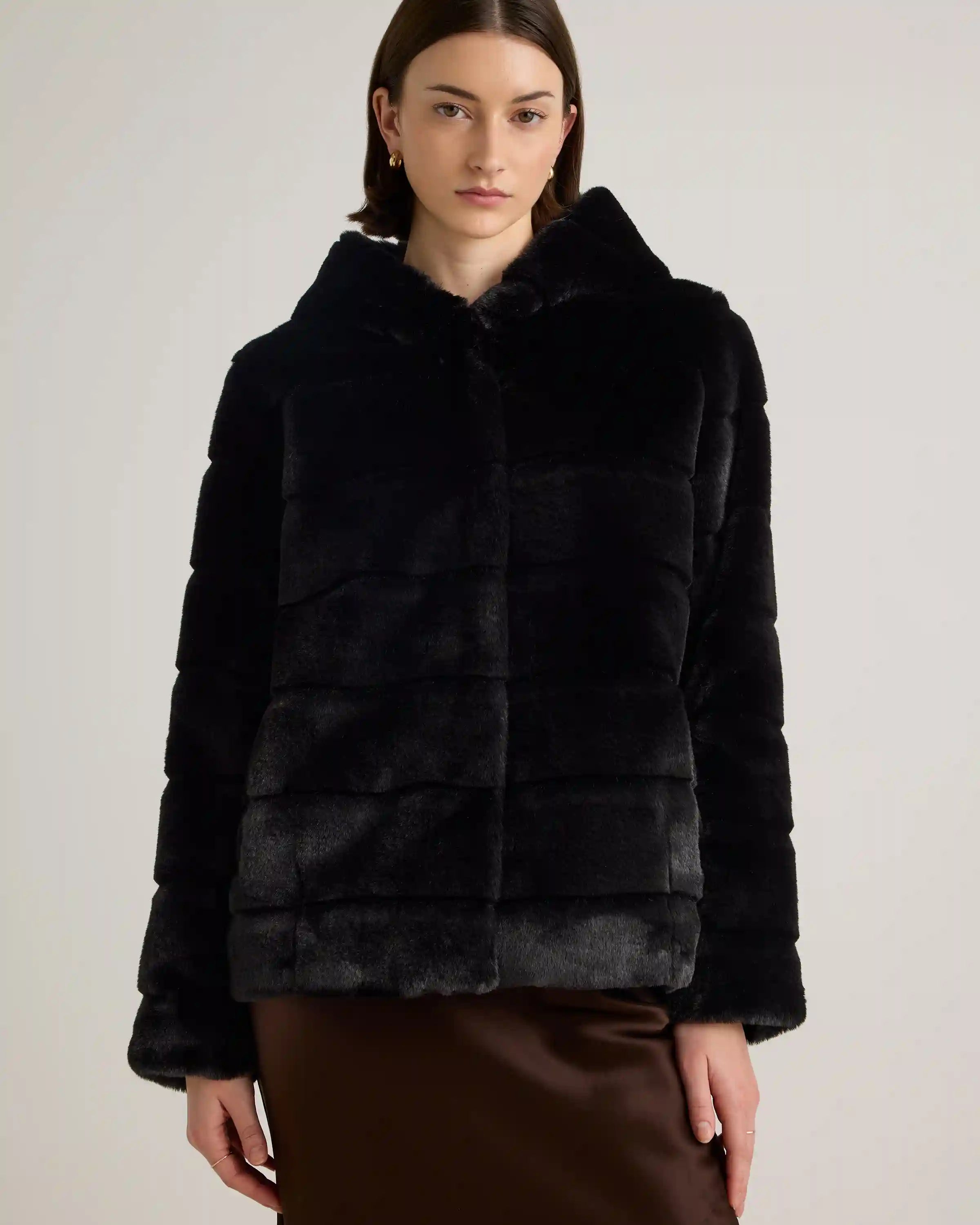 Hooded Faux Fur Jacket