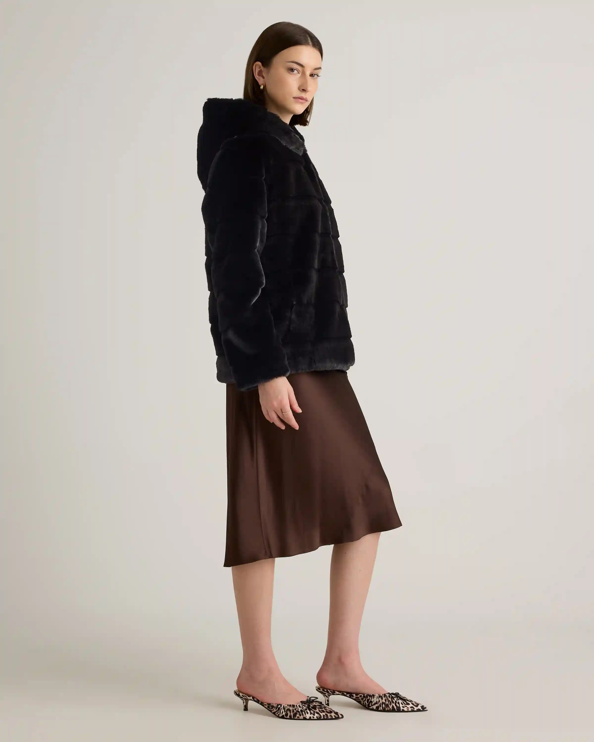 Hooded Faux Fur Jacket