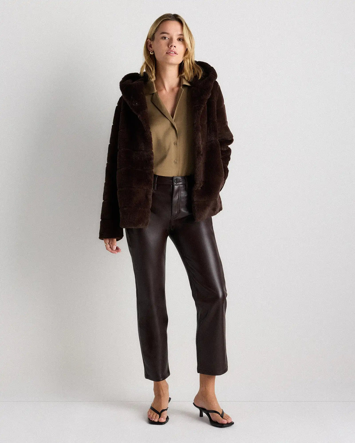 Hooded Faux Fur Jacket