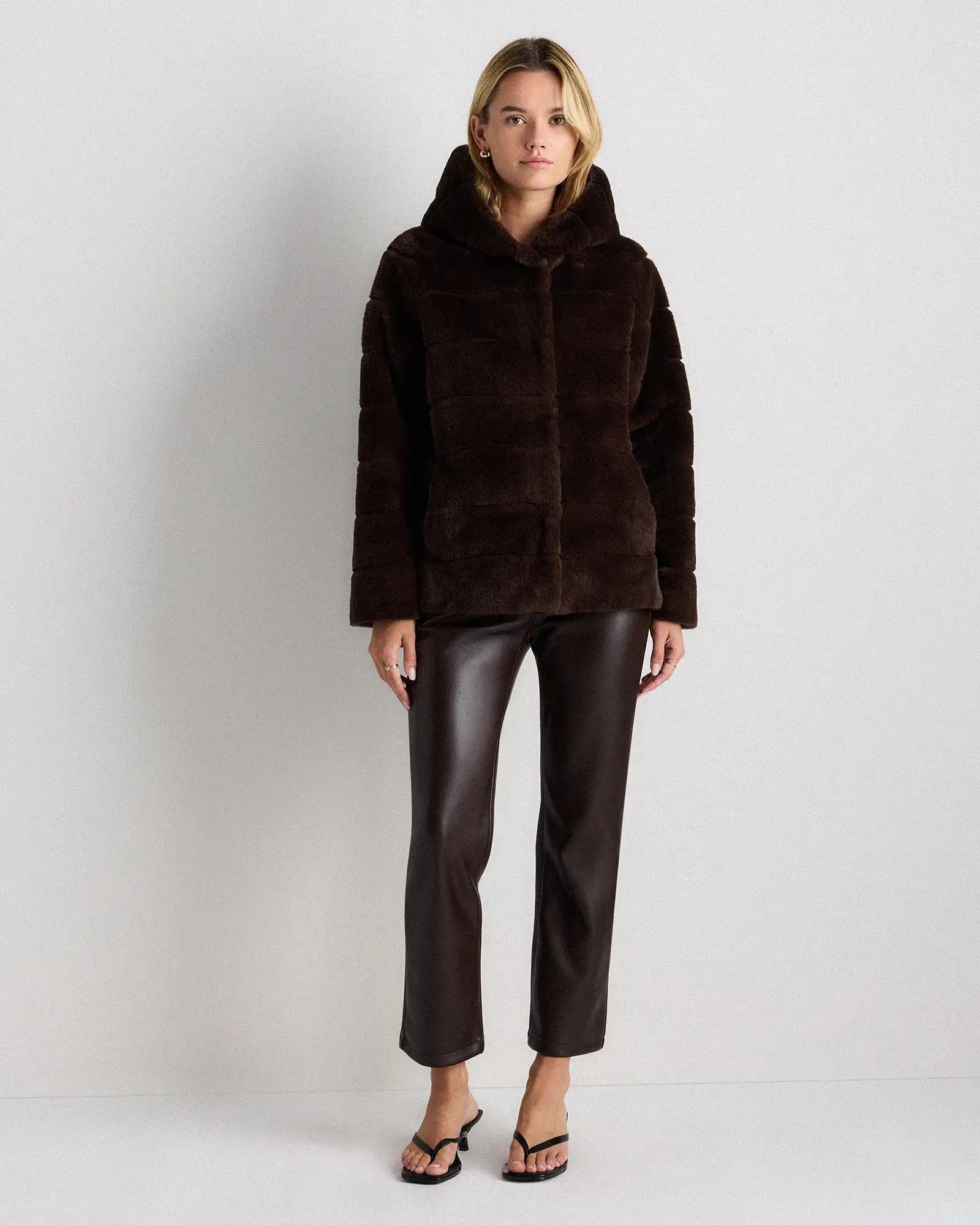 Hooded Faux Fur Jacket