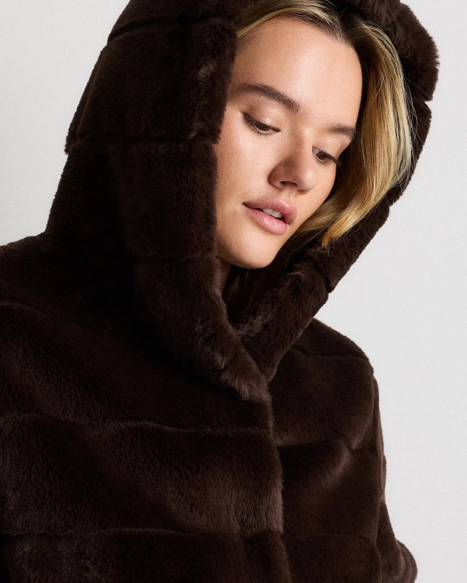 Hooded Faux Fur Jacket