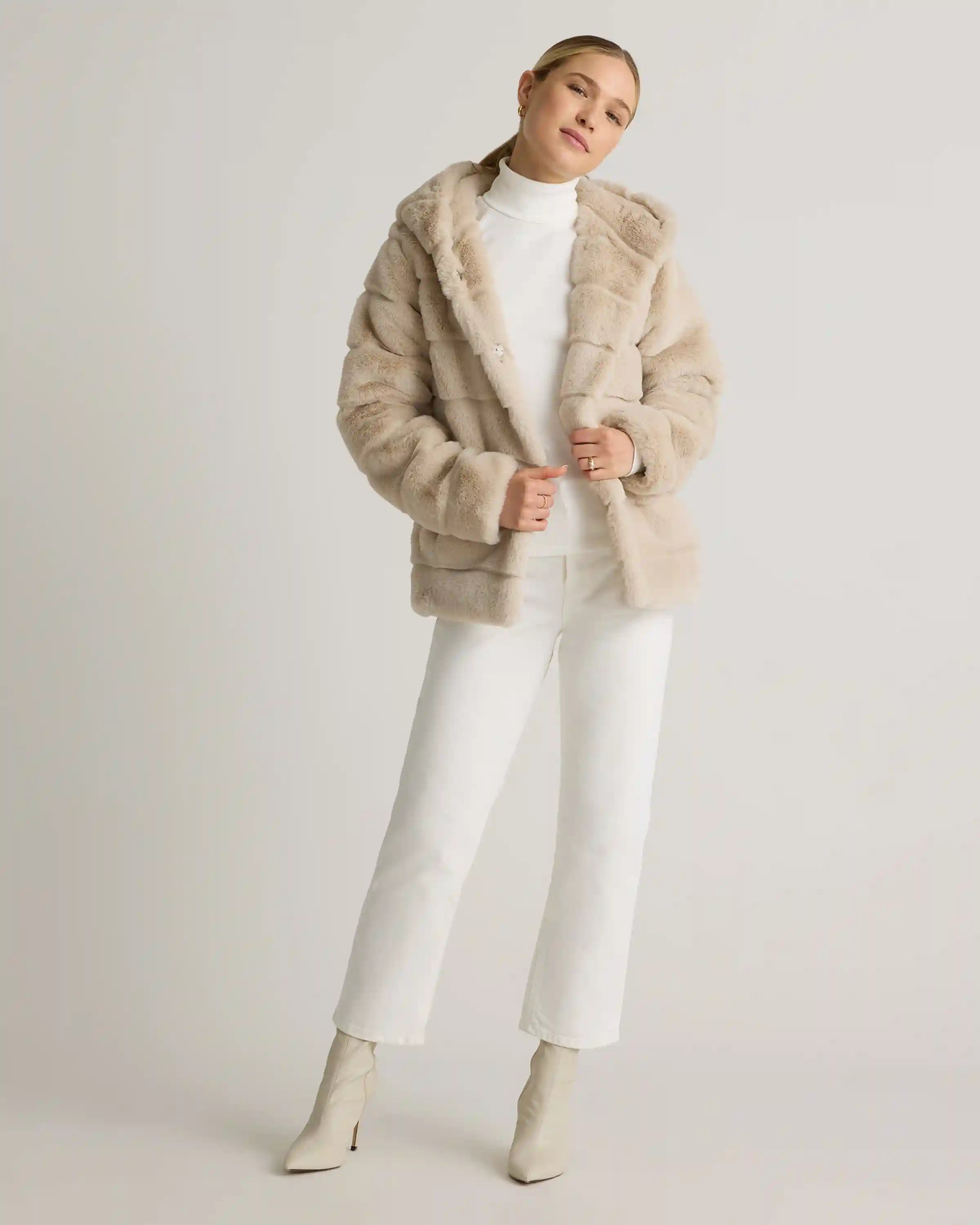 Hooded Faux Fur Jacket