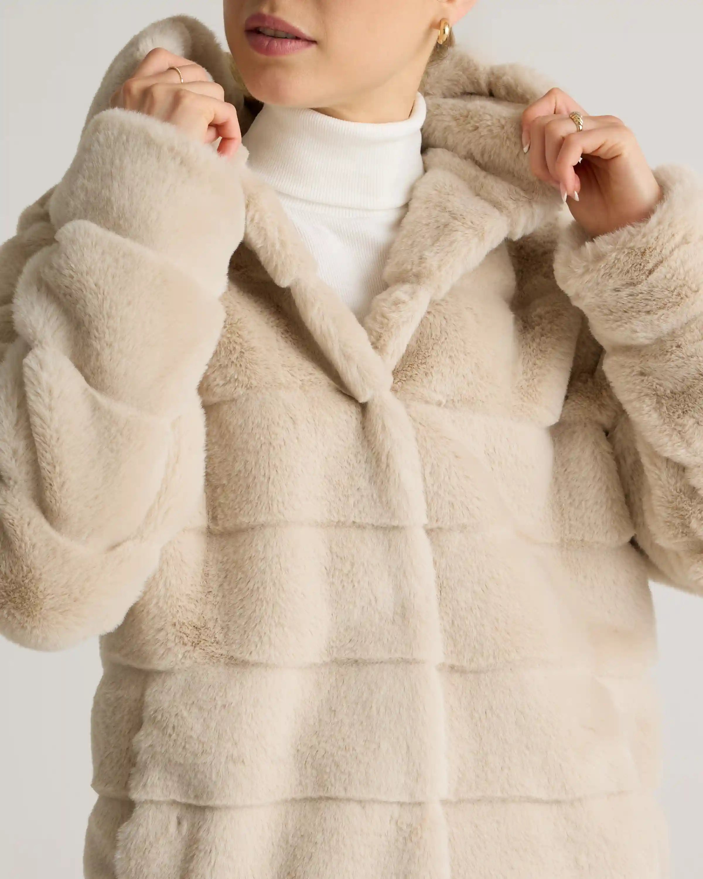 Hooded Faux Fur Jacket