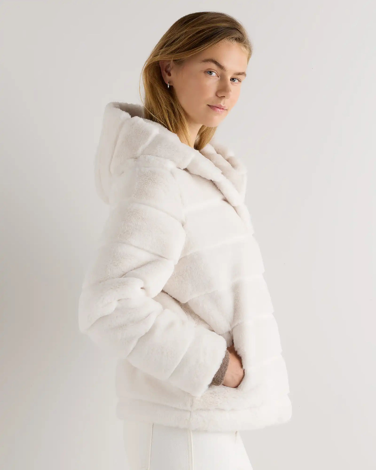 Hooded Faux Fur Jacket