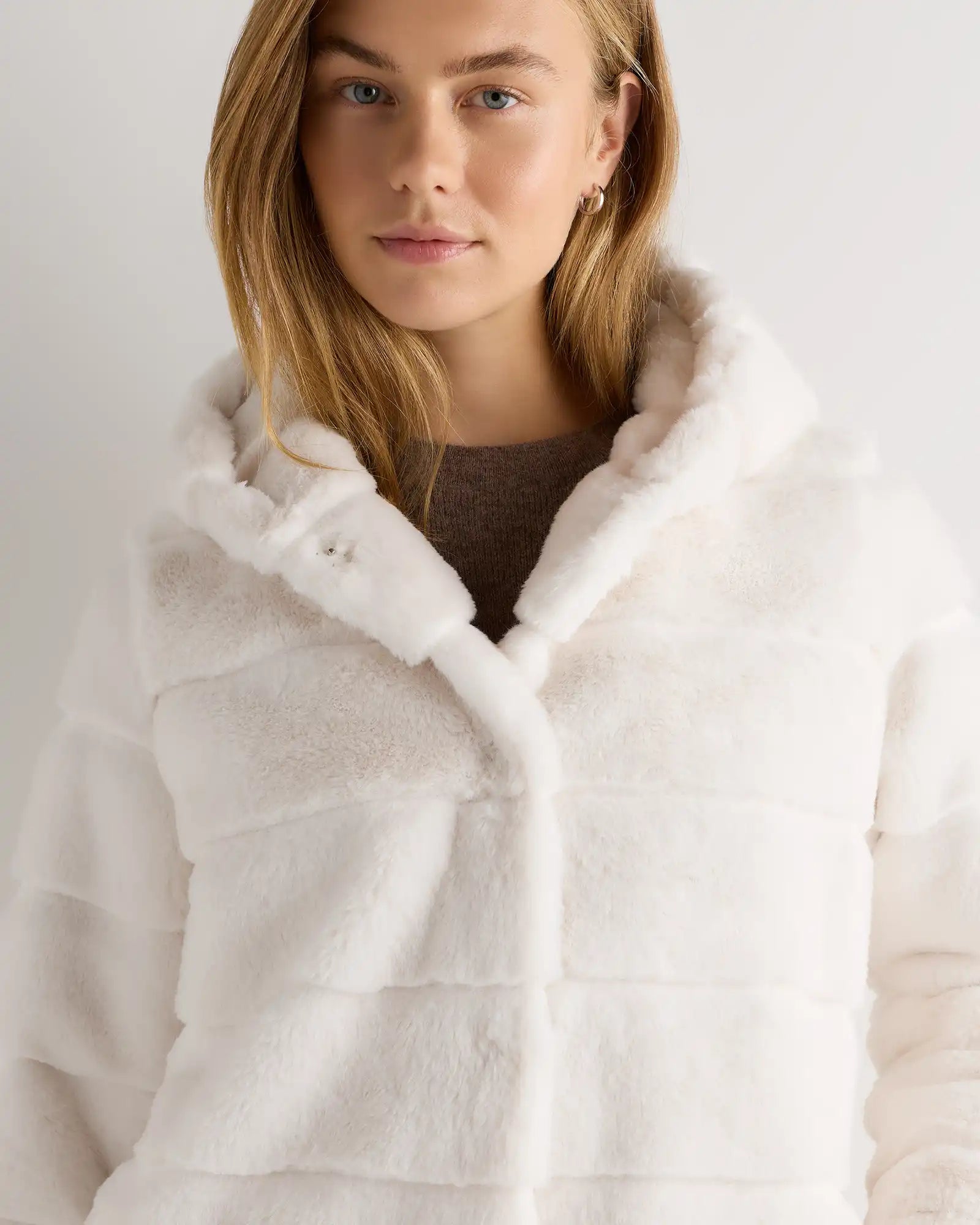 Hooded Faux Fur Jacket