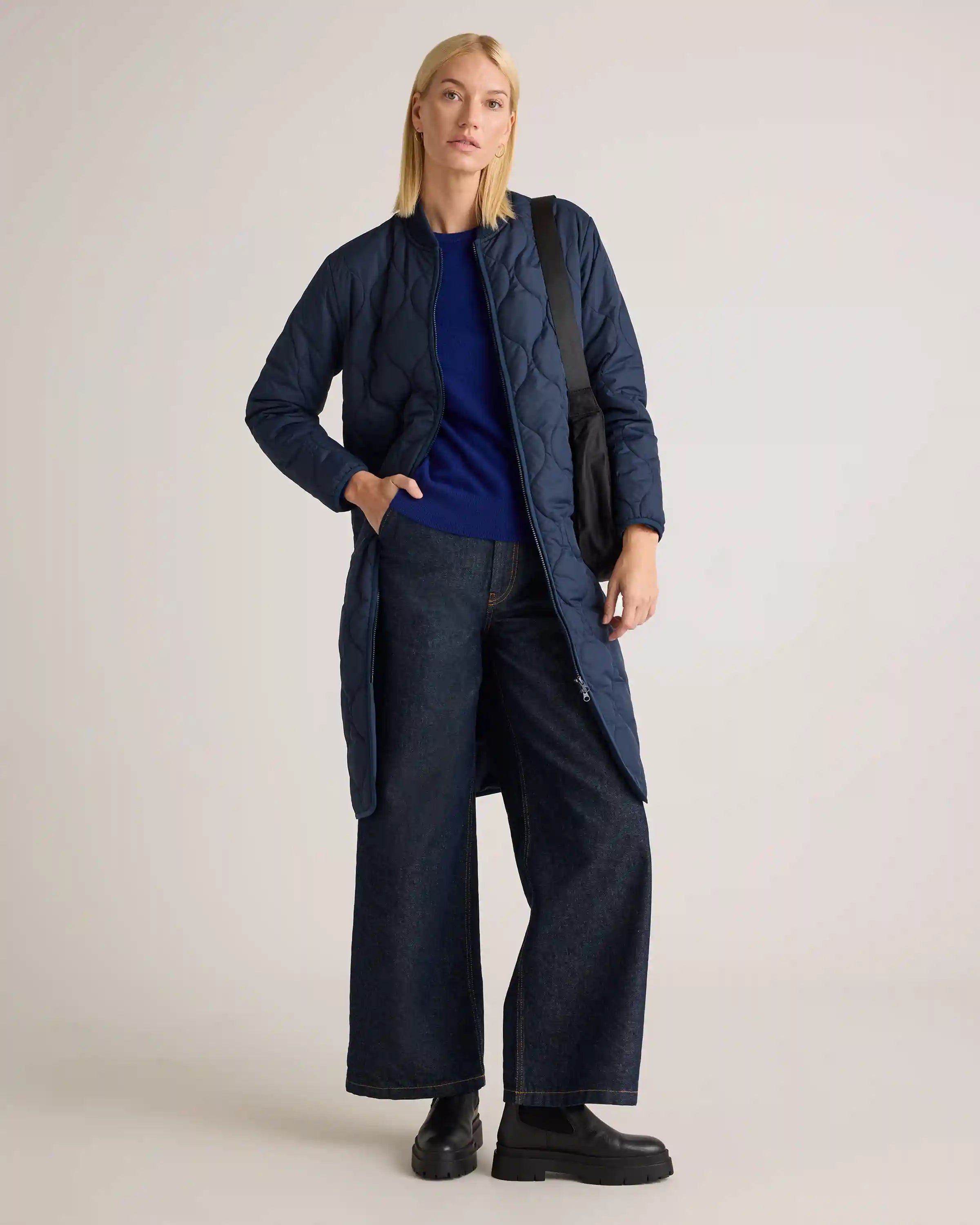 Featherless Quilted Puffer Long Coat