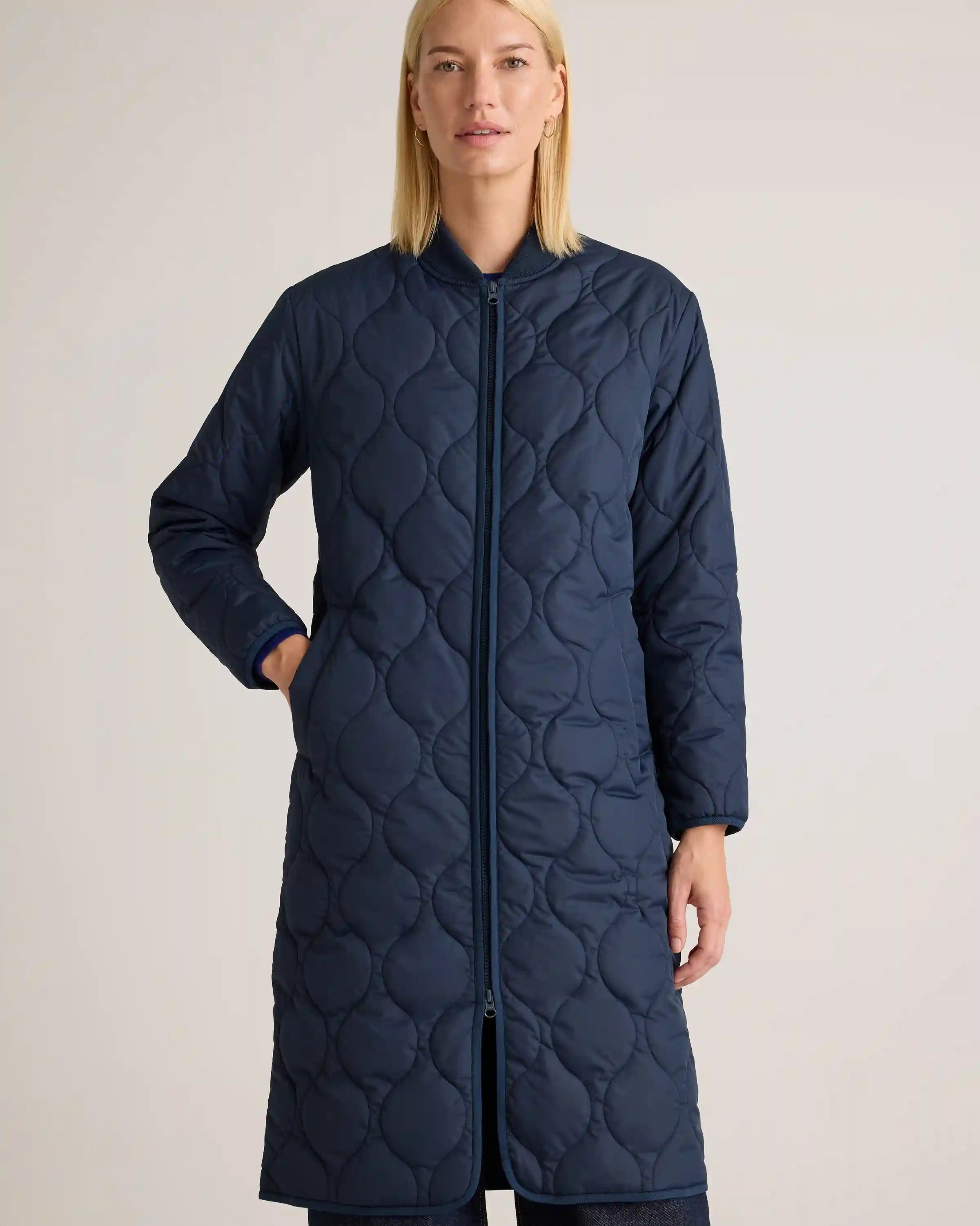 Featherless Quilted Puffer Long Coat