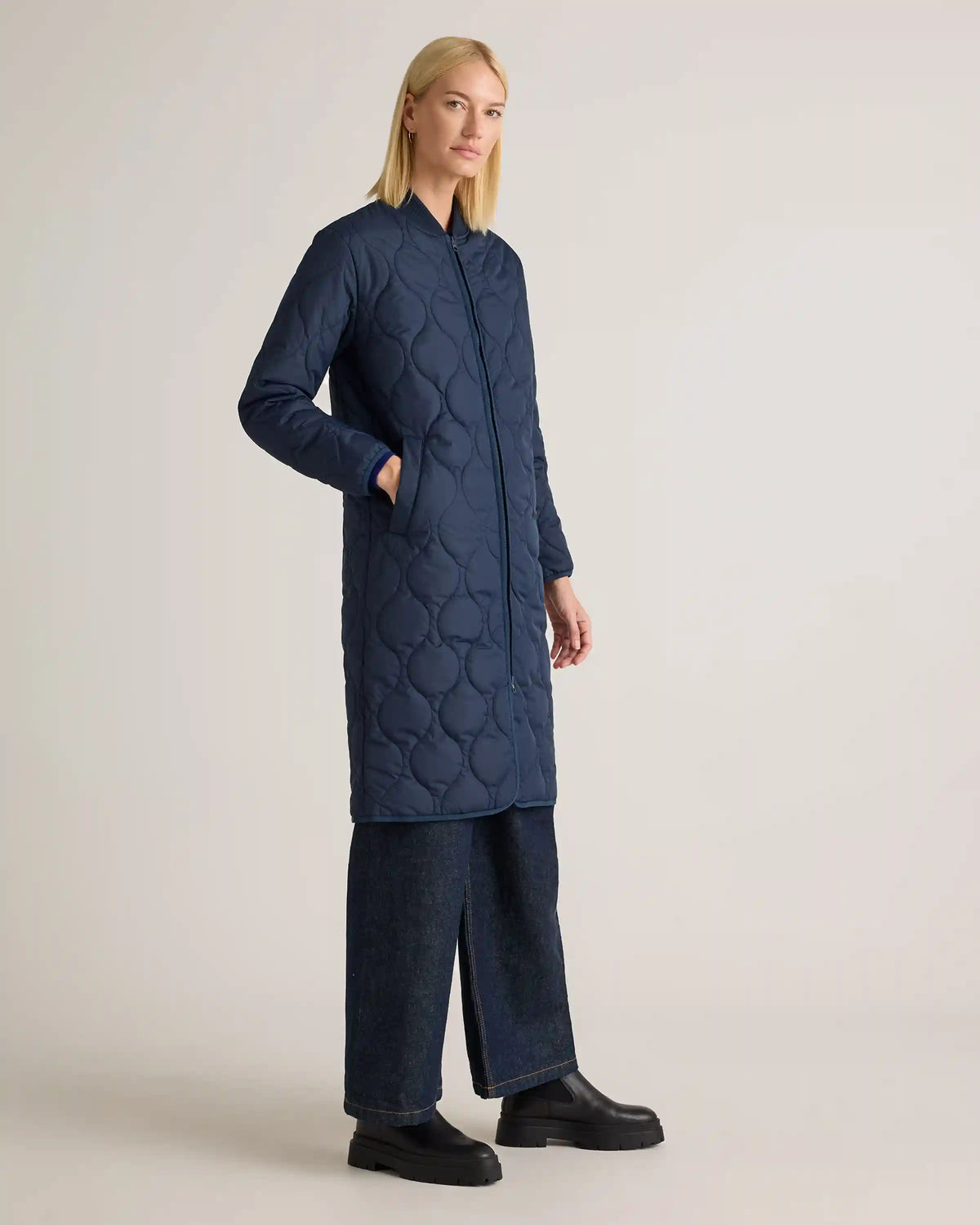 Featherless Quilted Puffer Long Coat