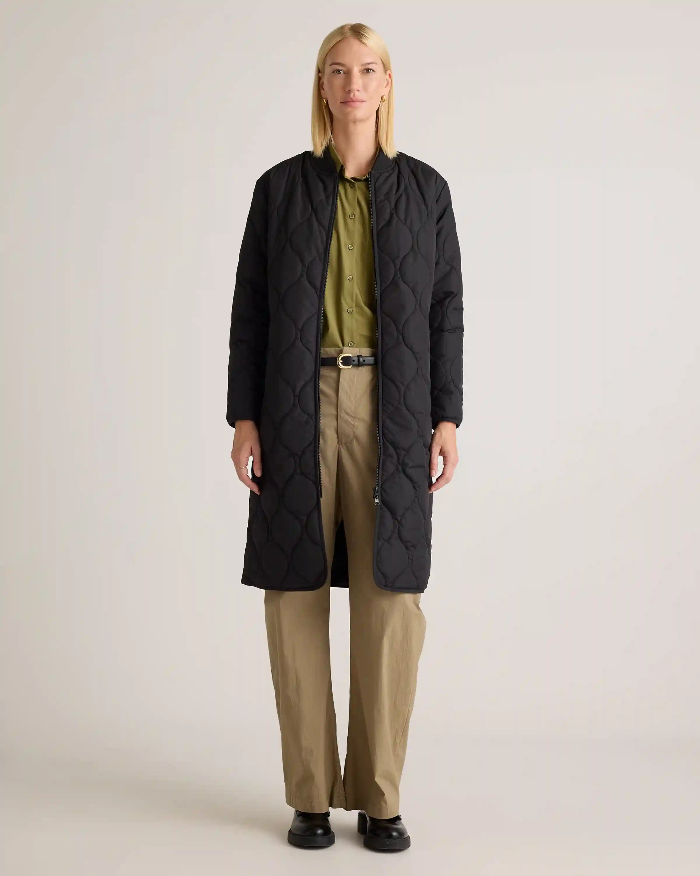 Featherless Quilted Puffer Long Coat
