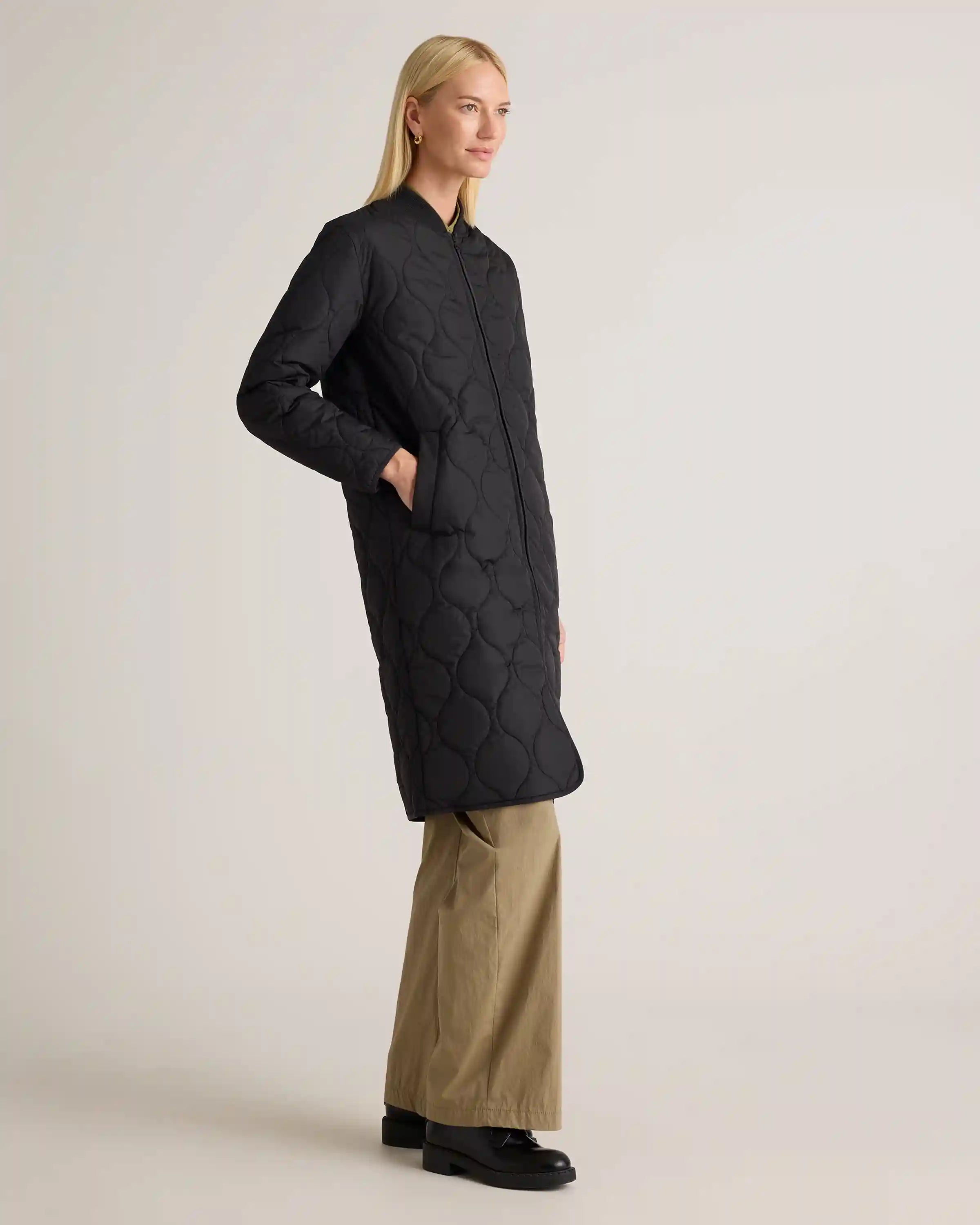 Featherless Quilted Puffer Long Coat