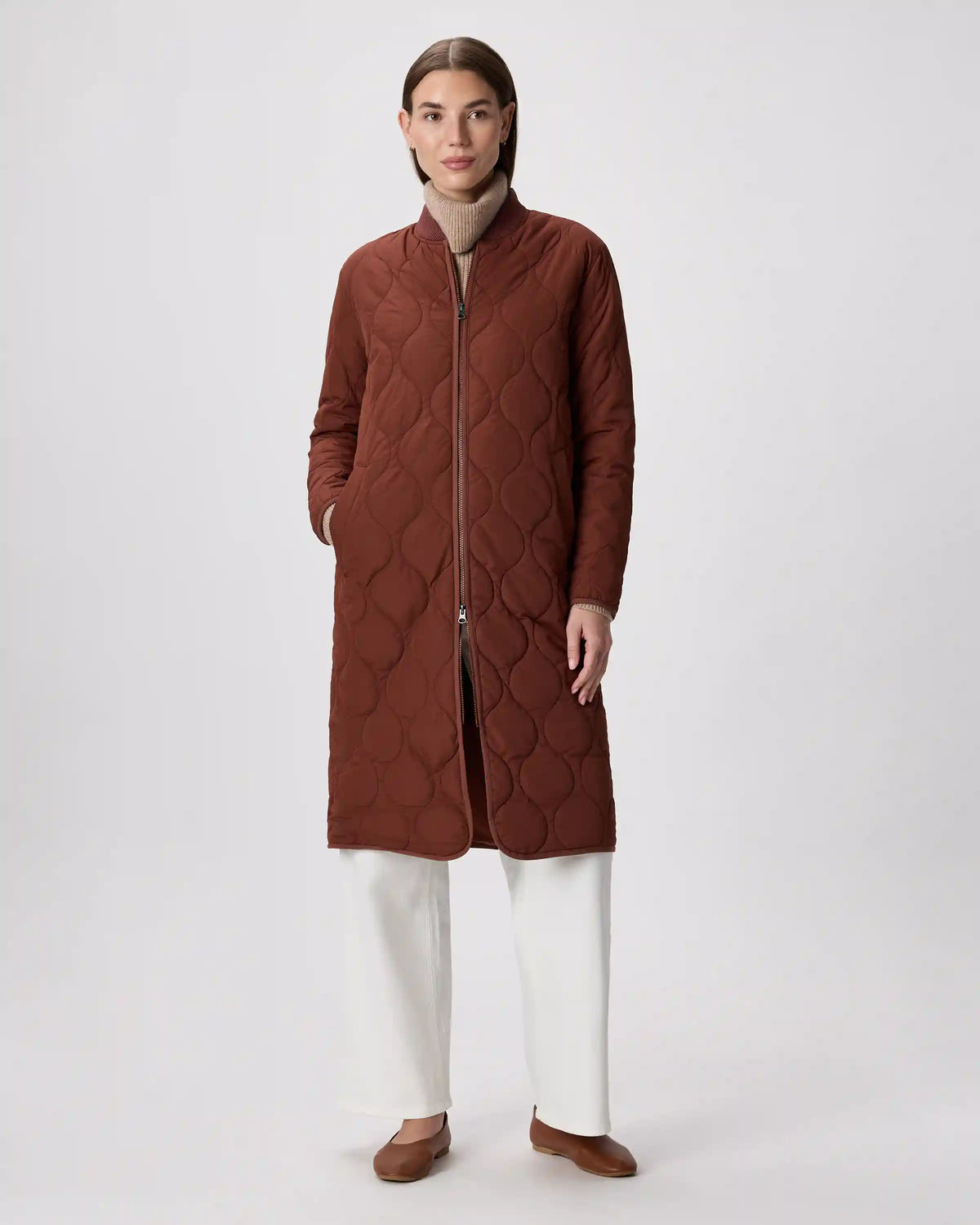 Featherless Quilted Puffer Long Coat