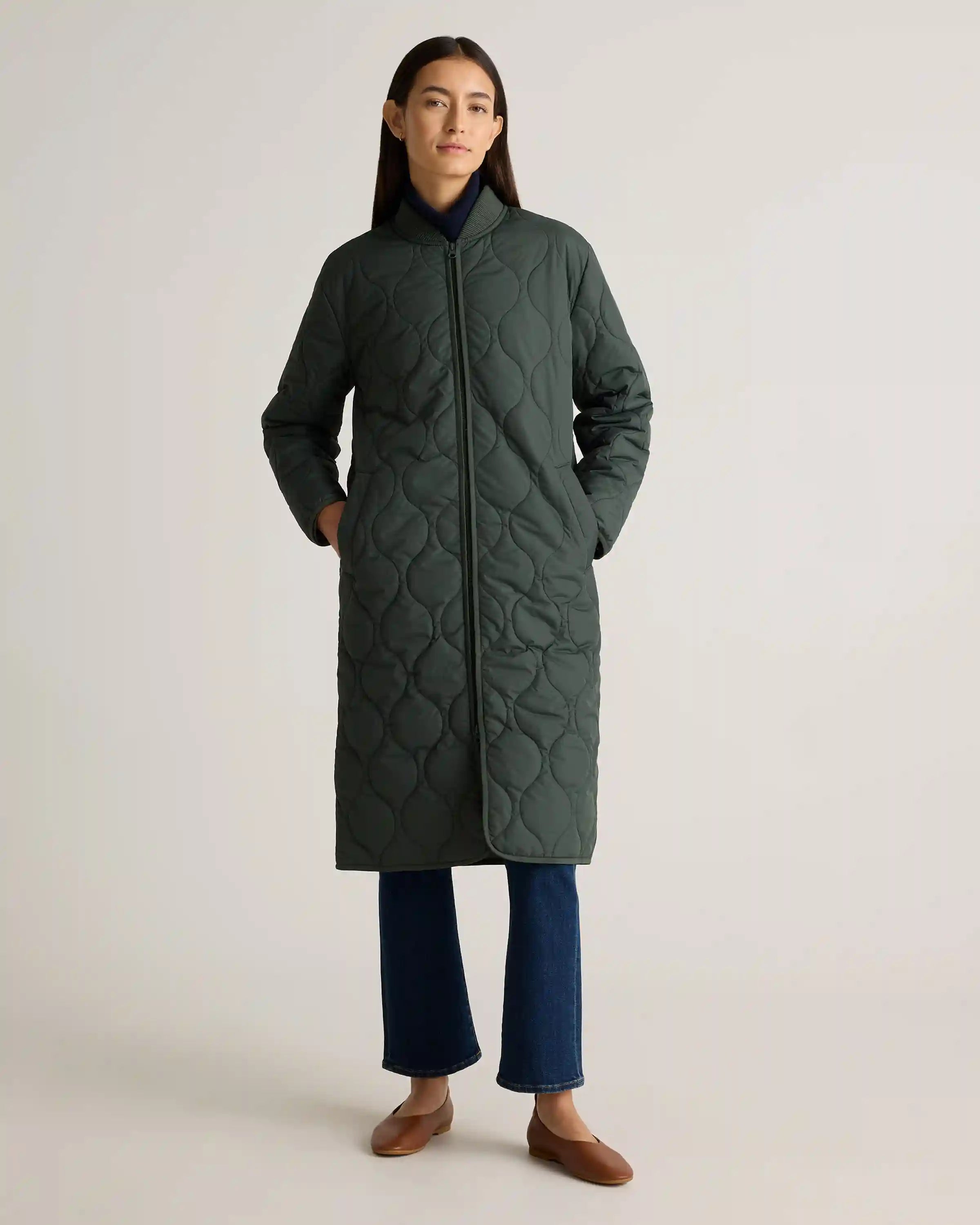 Featherless Quilted Puffer Long Coat