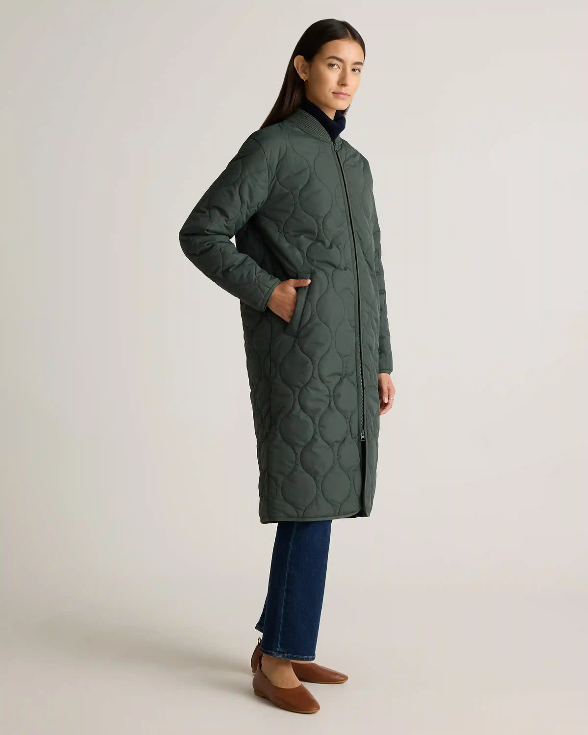 Featherless Quilted Puffer Long Coat