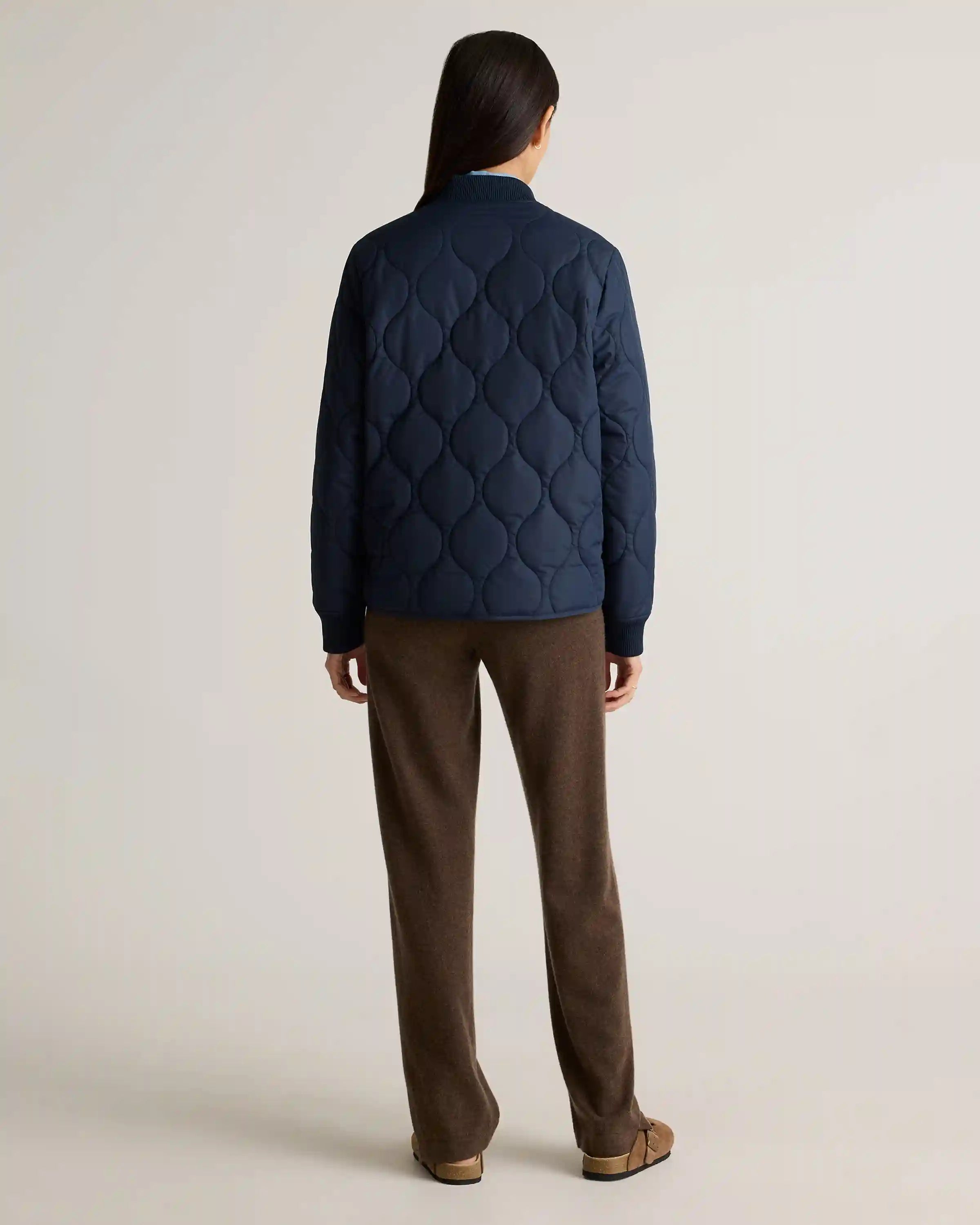 Featherless Quilted Puffer Bomber Jacket