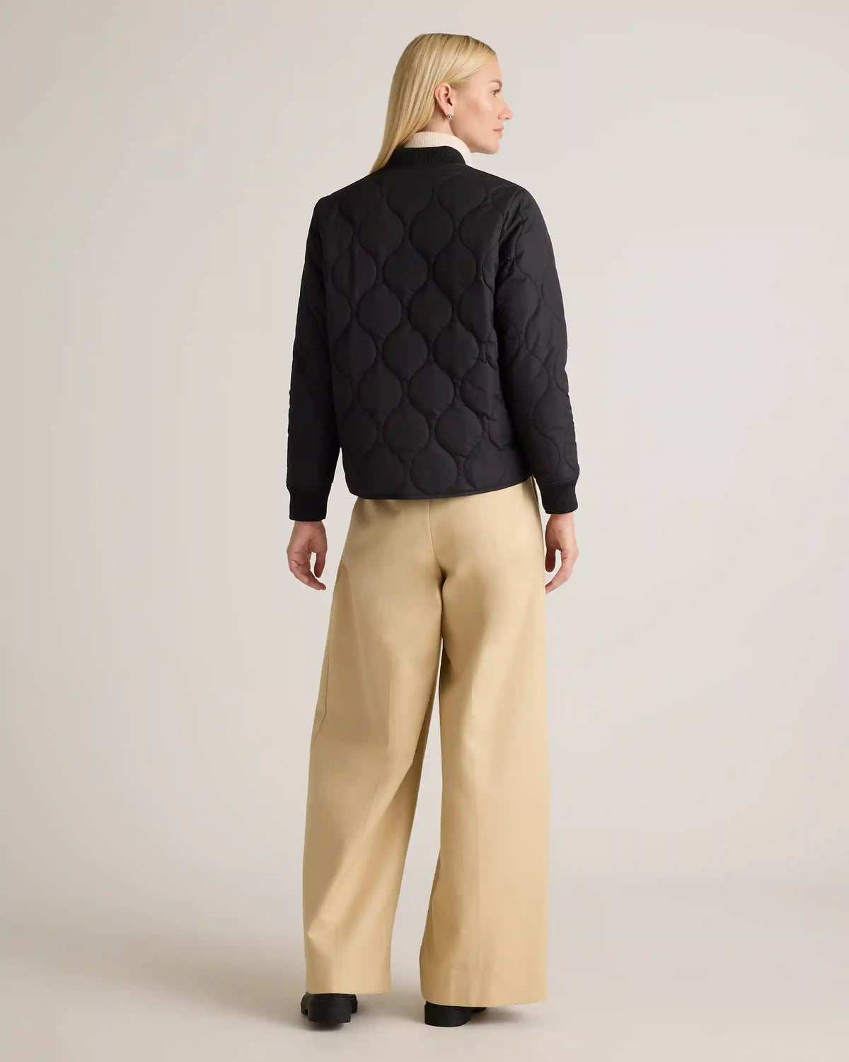 Featherless Quilted Puffer Bomber Jacket