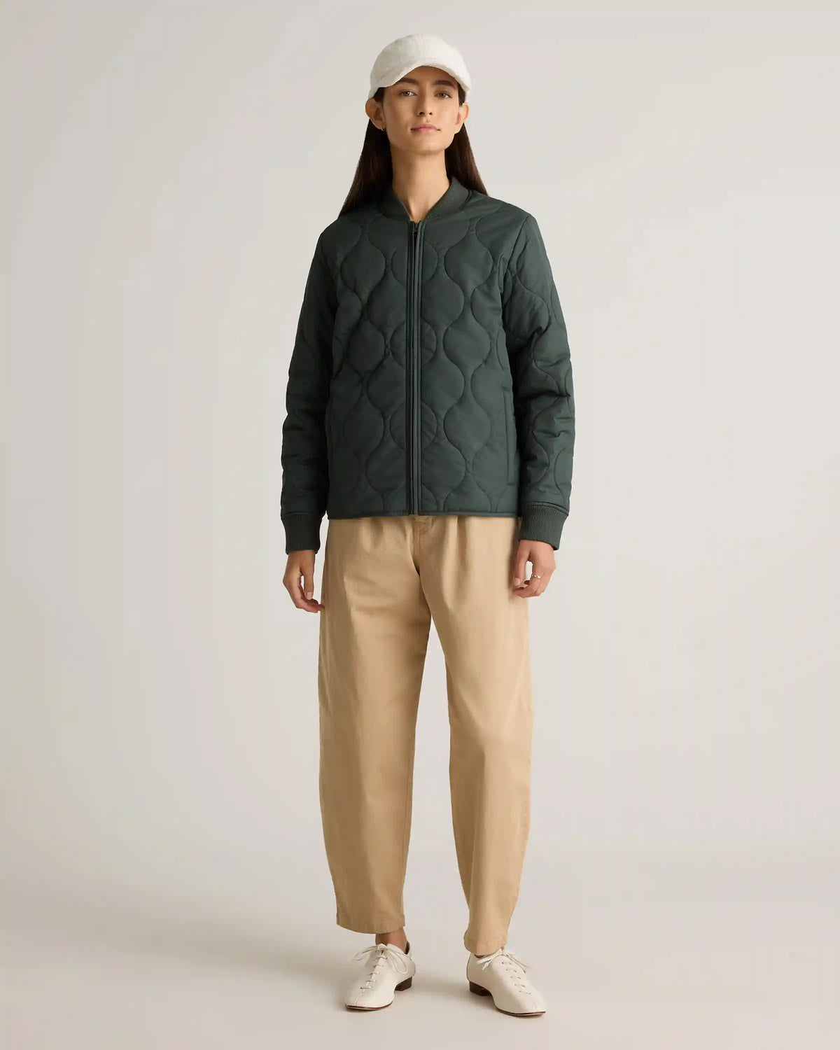 Featherless Quilted Puffer Bomber Jacket