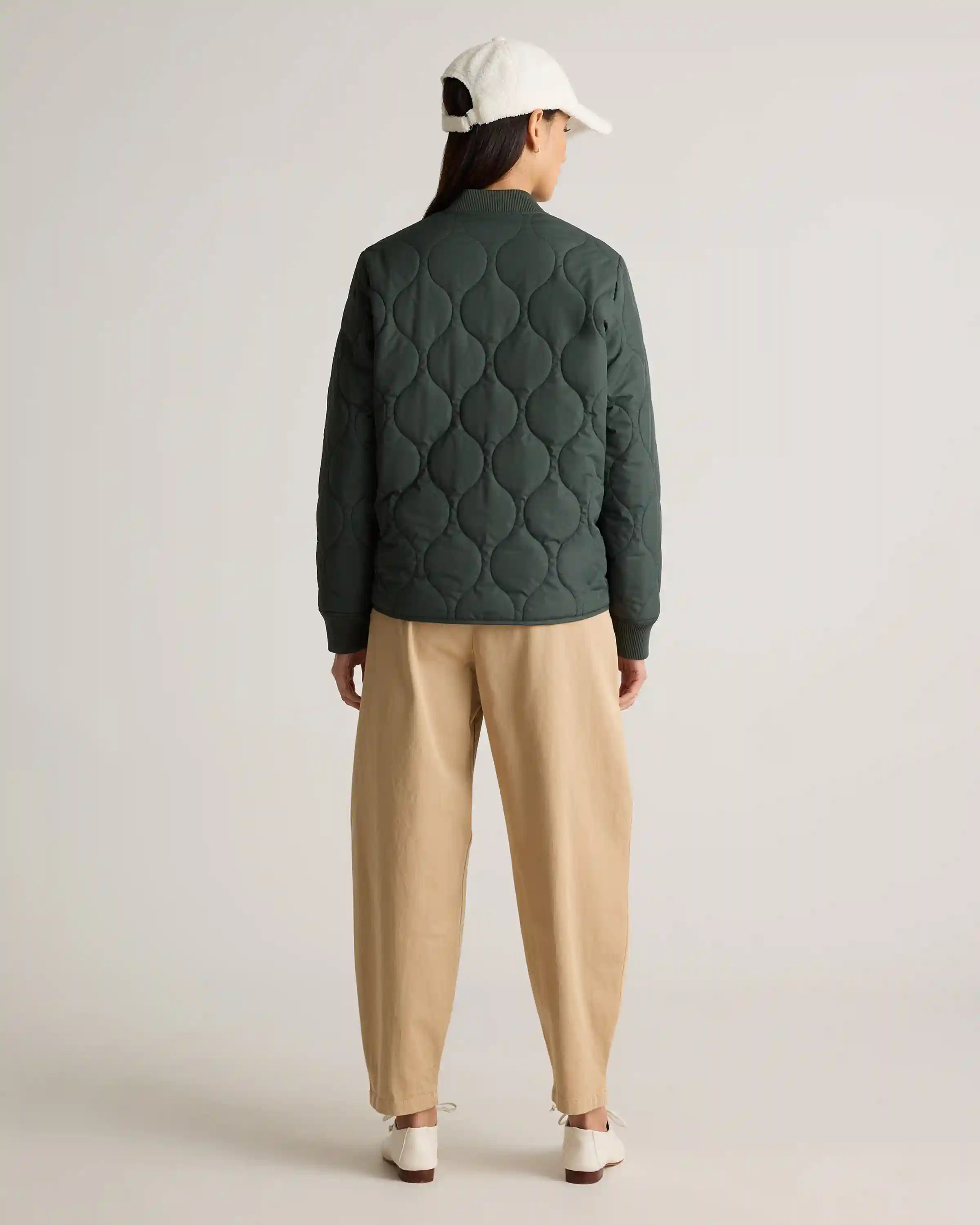 Featherless Quilted Puffer Bomber Jacket
