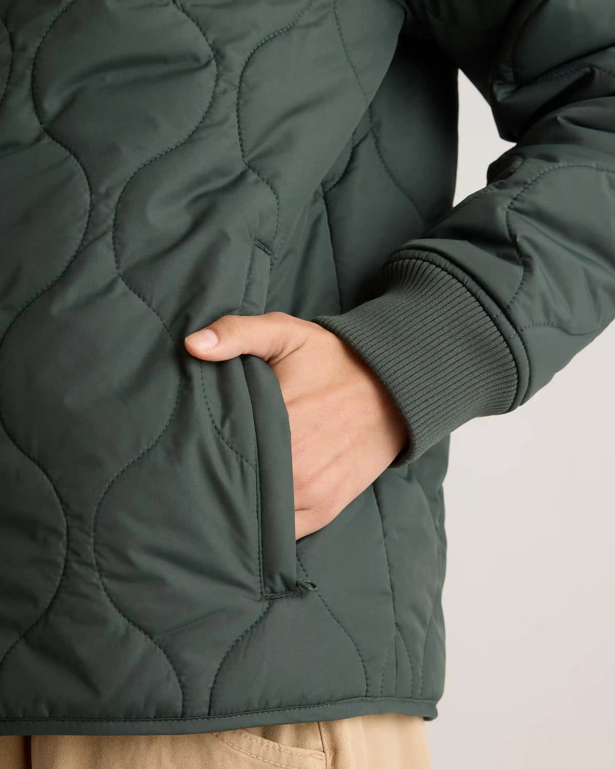 Featherless Quilted Puffer Bomber Jacket