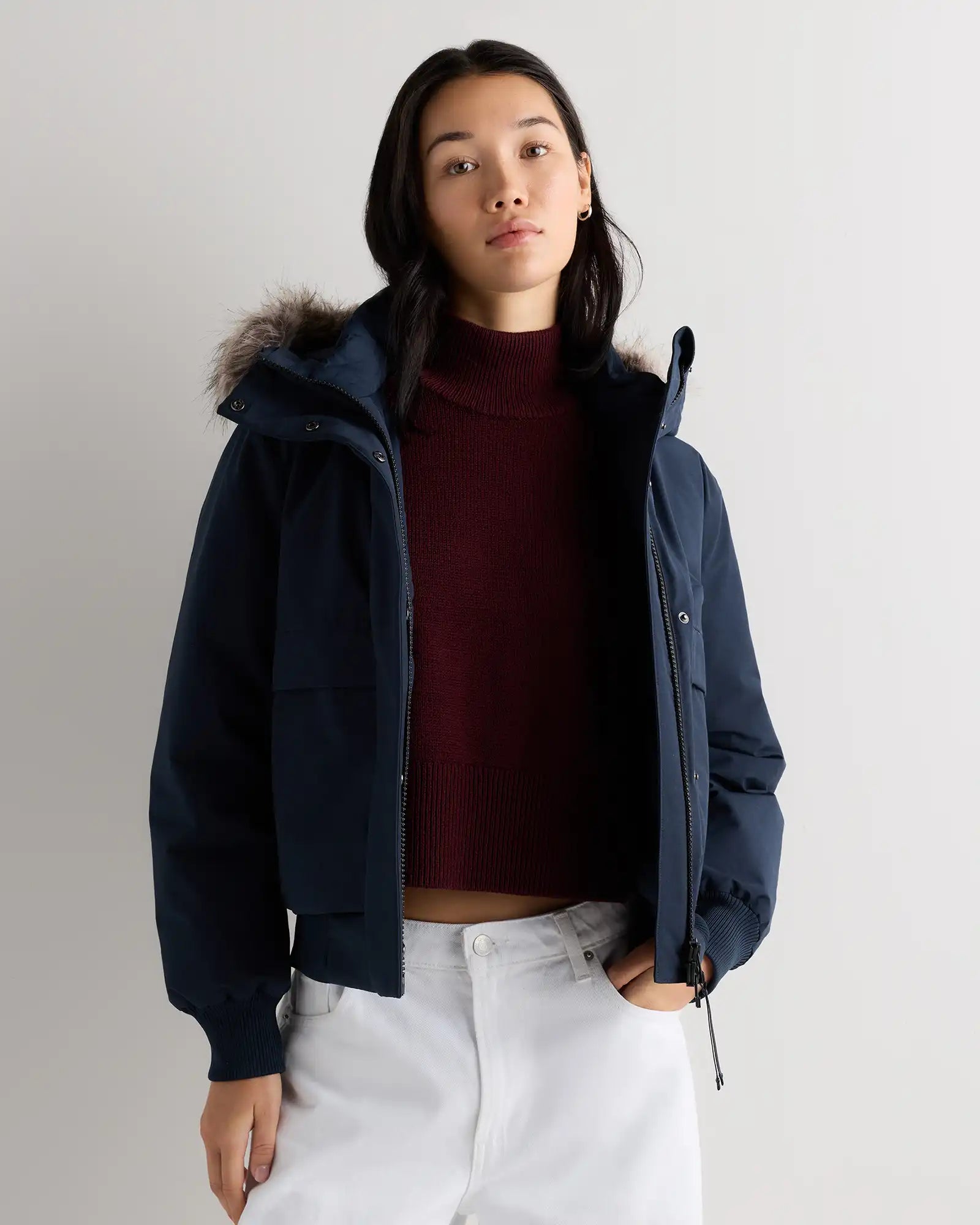 Responsible Down Hooded Short Parka