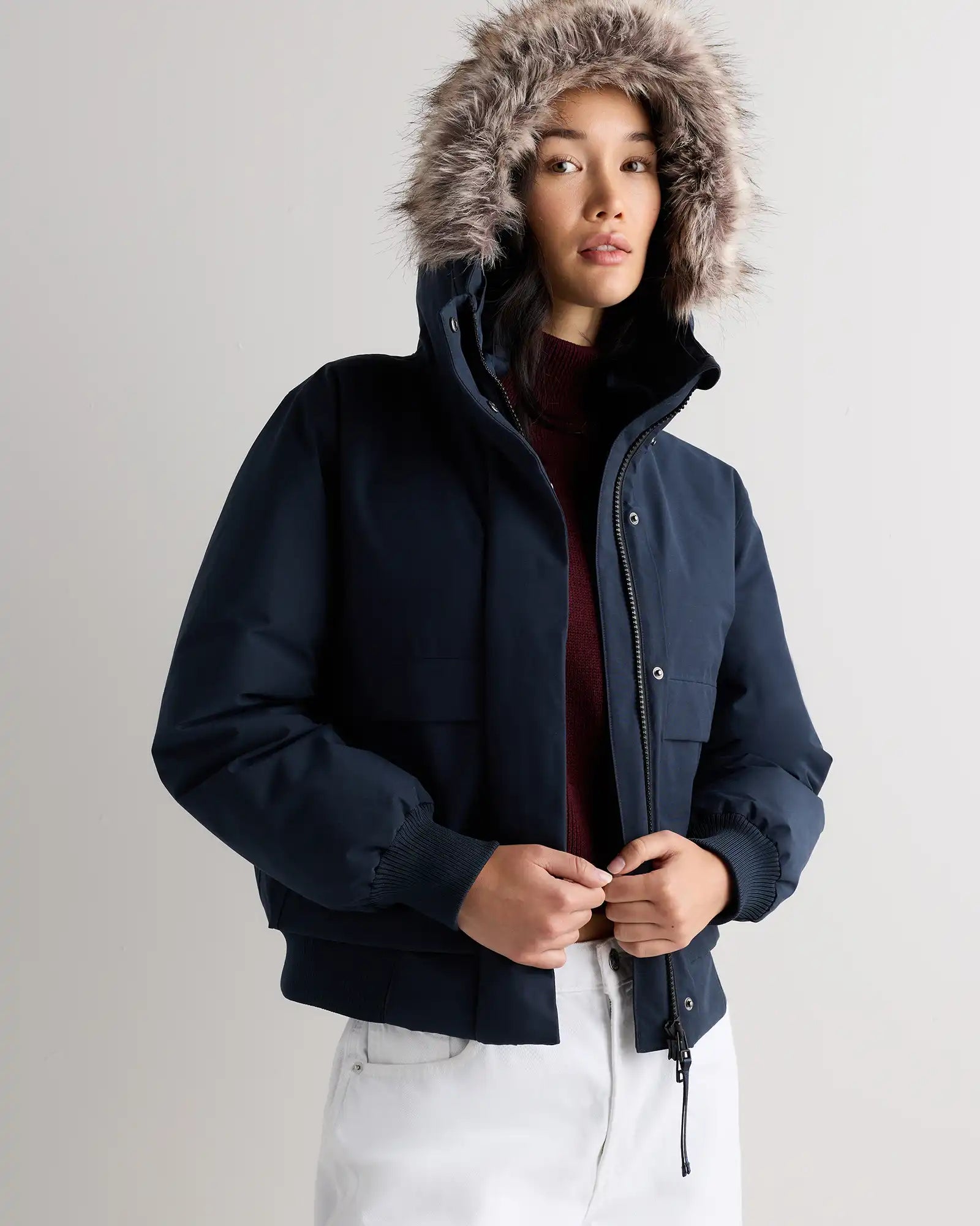 Responsible Down Hooded Short Parka