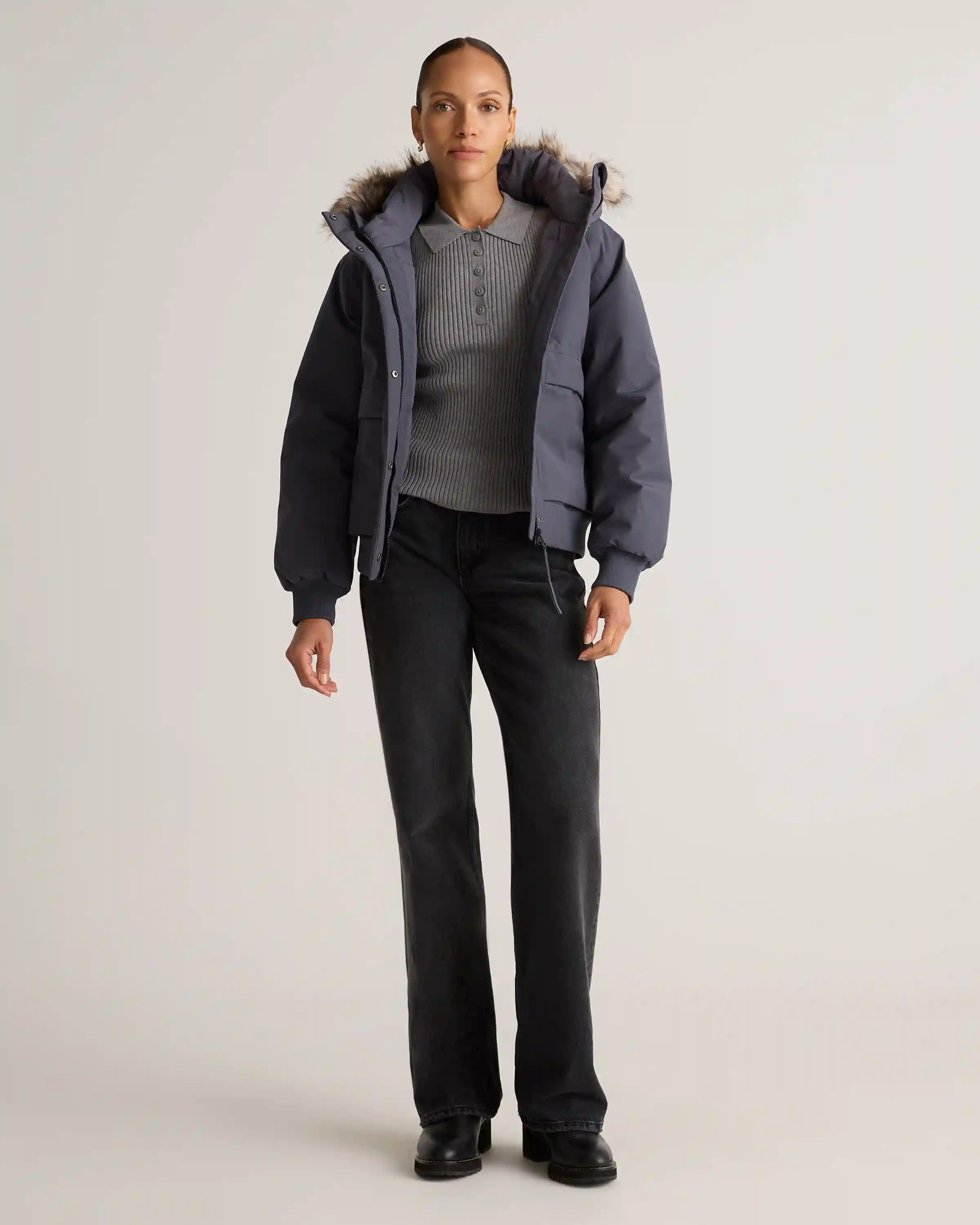 Responsible Down Hooded Short Parka