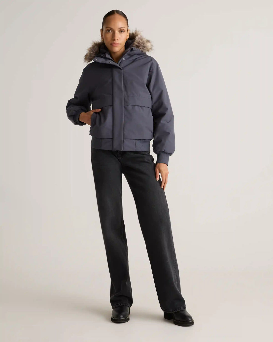 Responsible Down Hooded Short Parka
