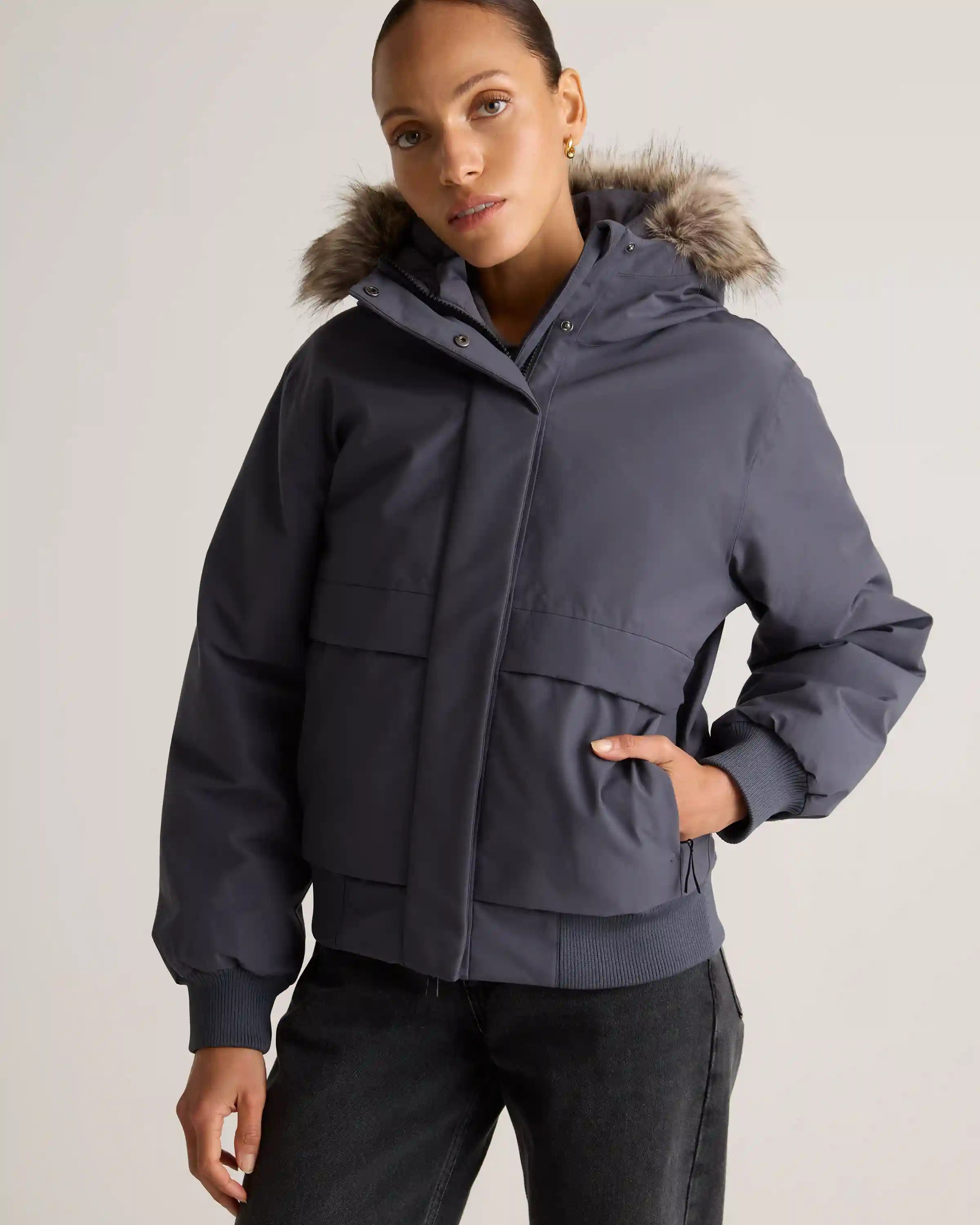 Responsible Down Hooded Short Parka