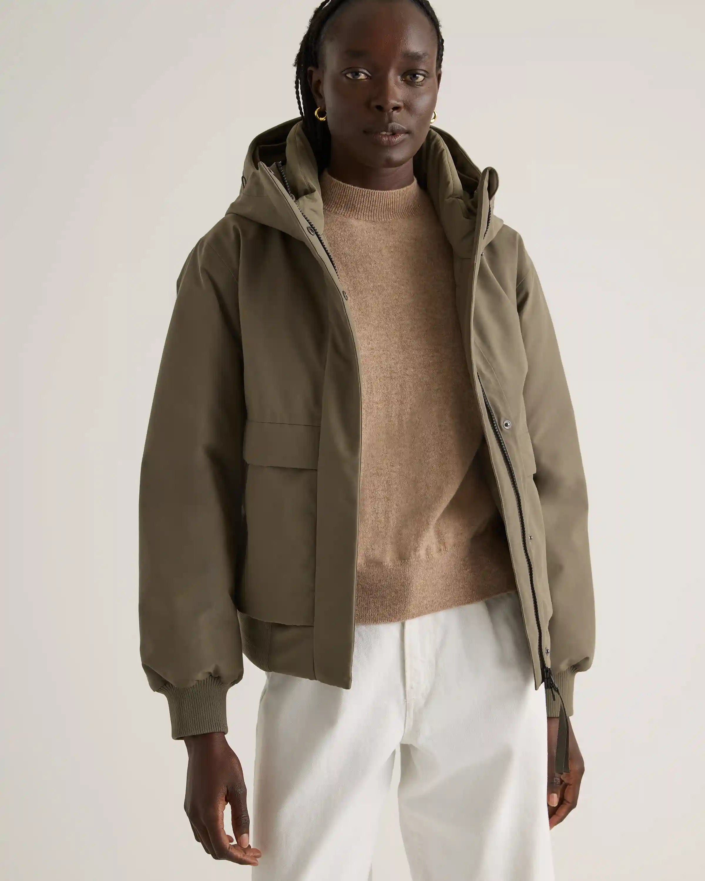 Responsible Down Hooded Short Parka