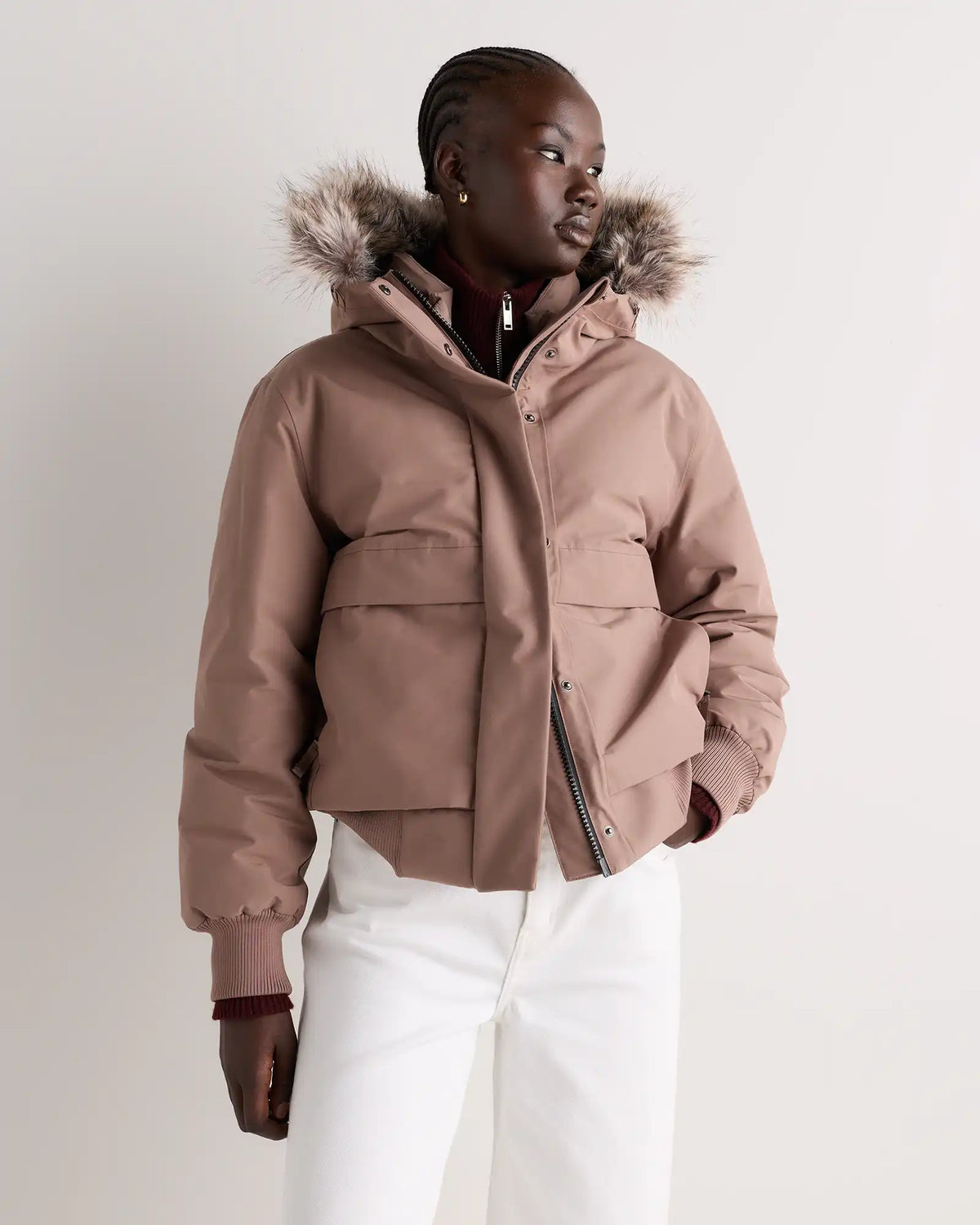 Responsible Down Hooded Short Parka