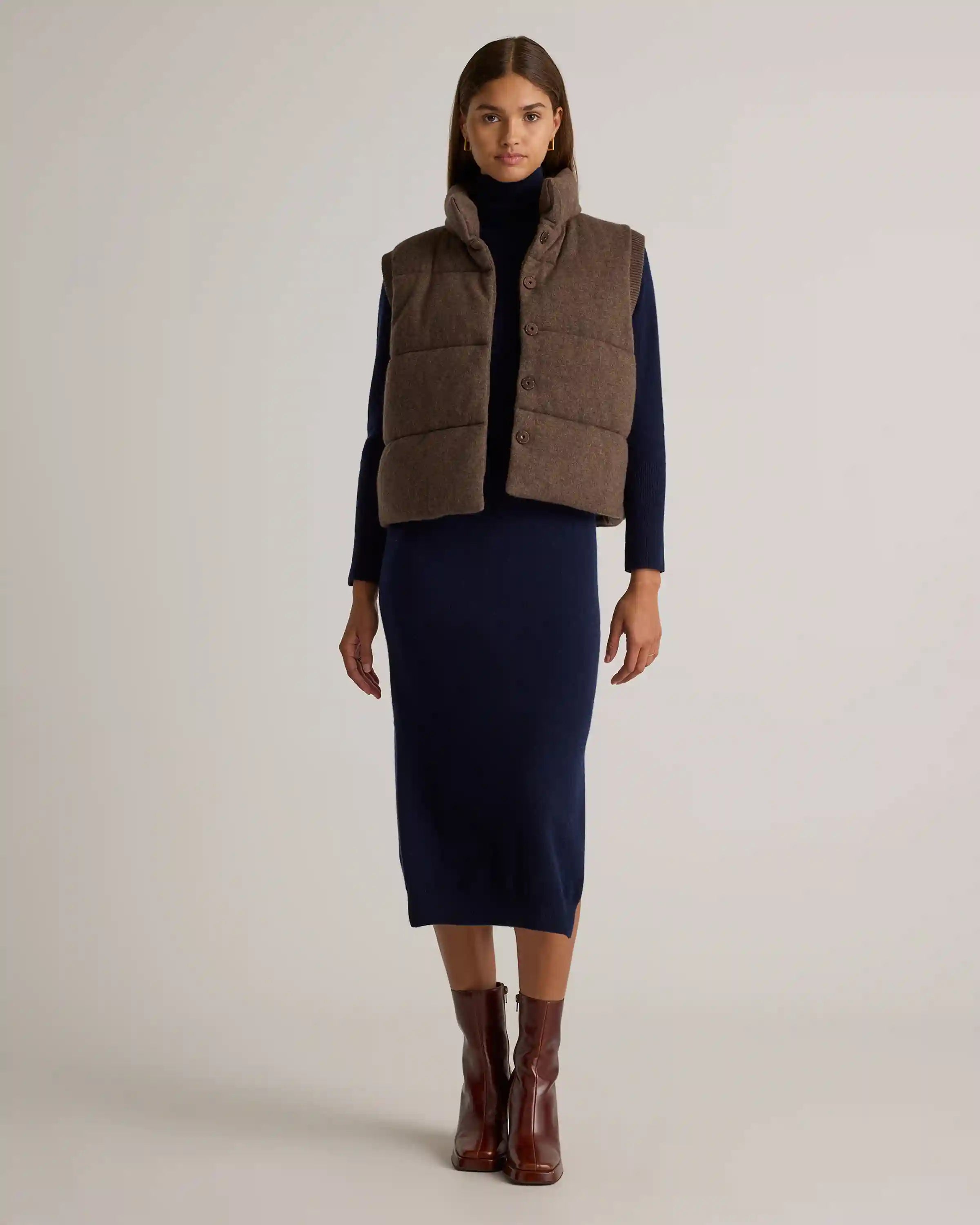 Mongolian Cashmere Puffer Vest