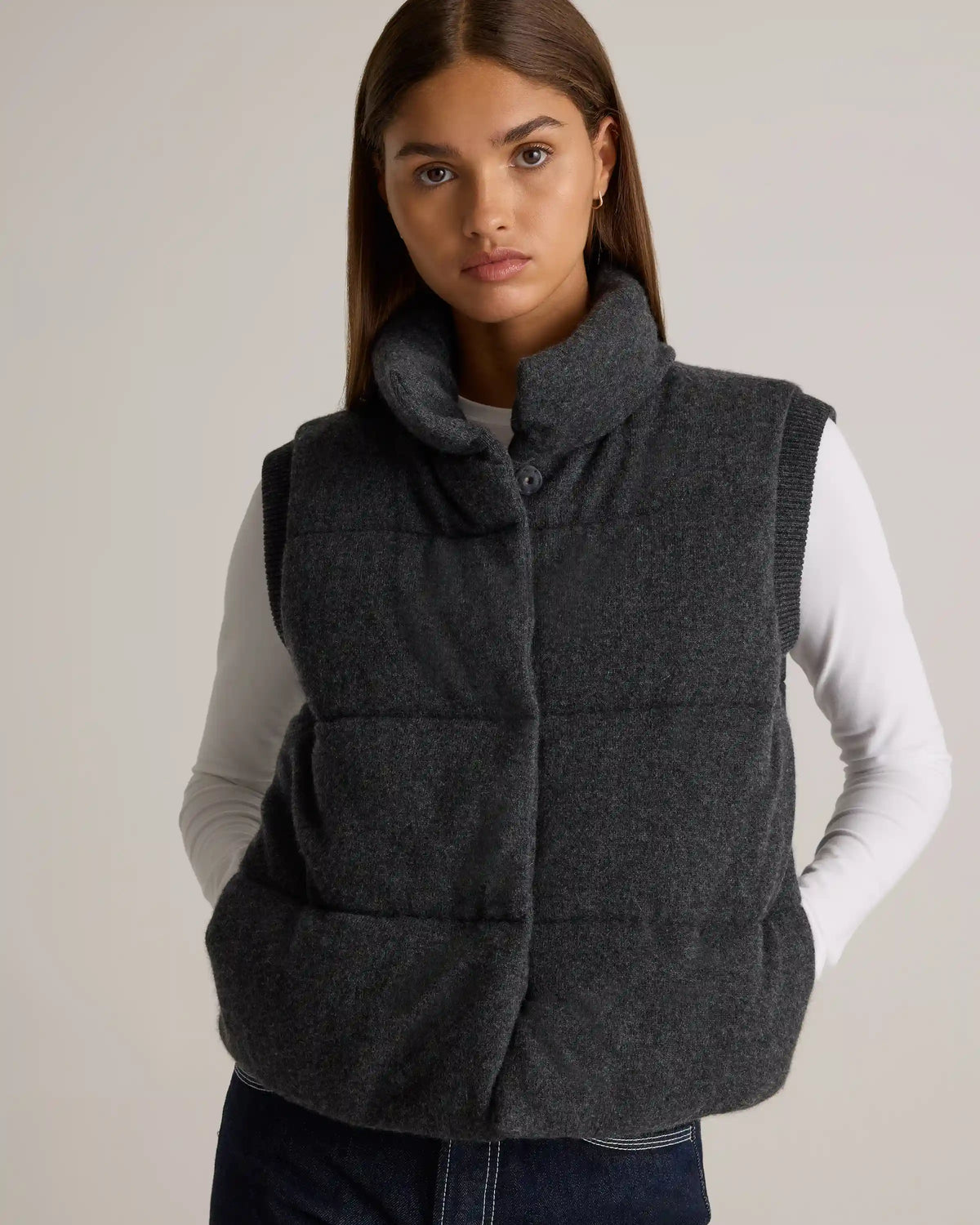 Mongolian Cashmere Puffer Vest