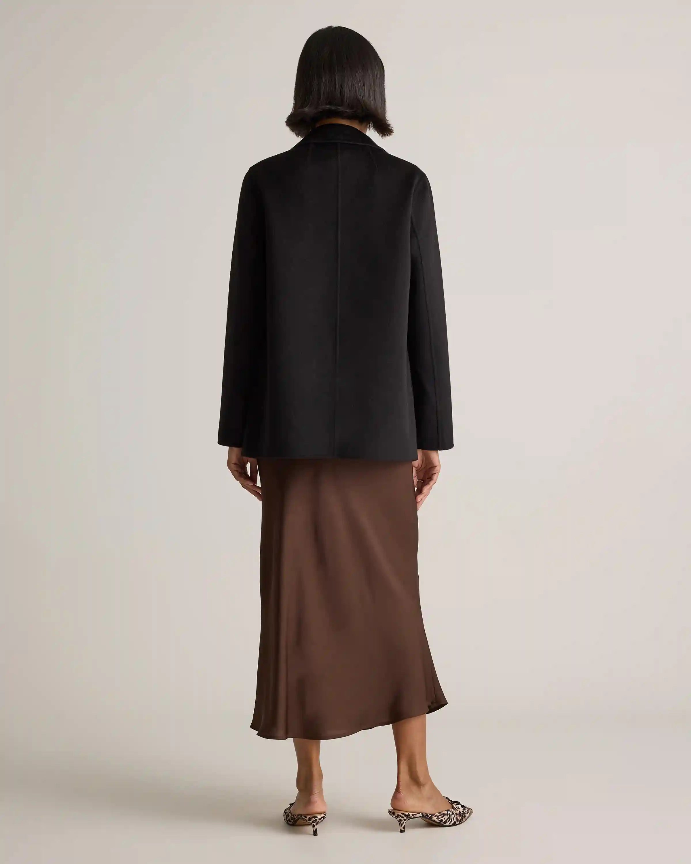 100% Mongolian Cashmere Double-Faced Open Blazer