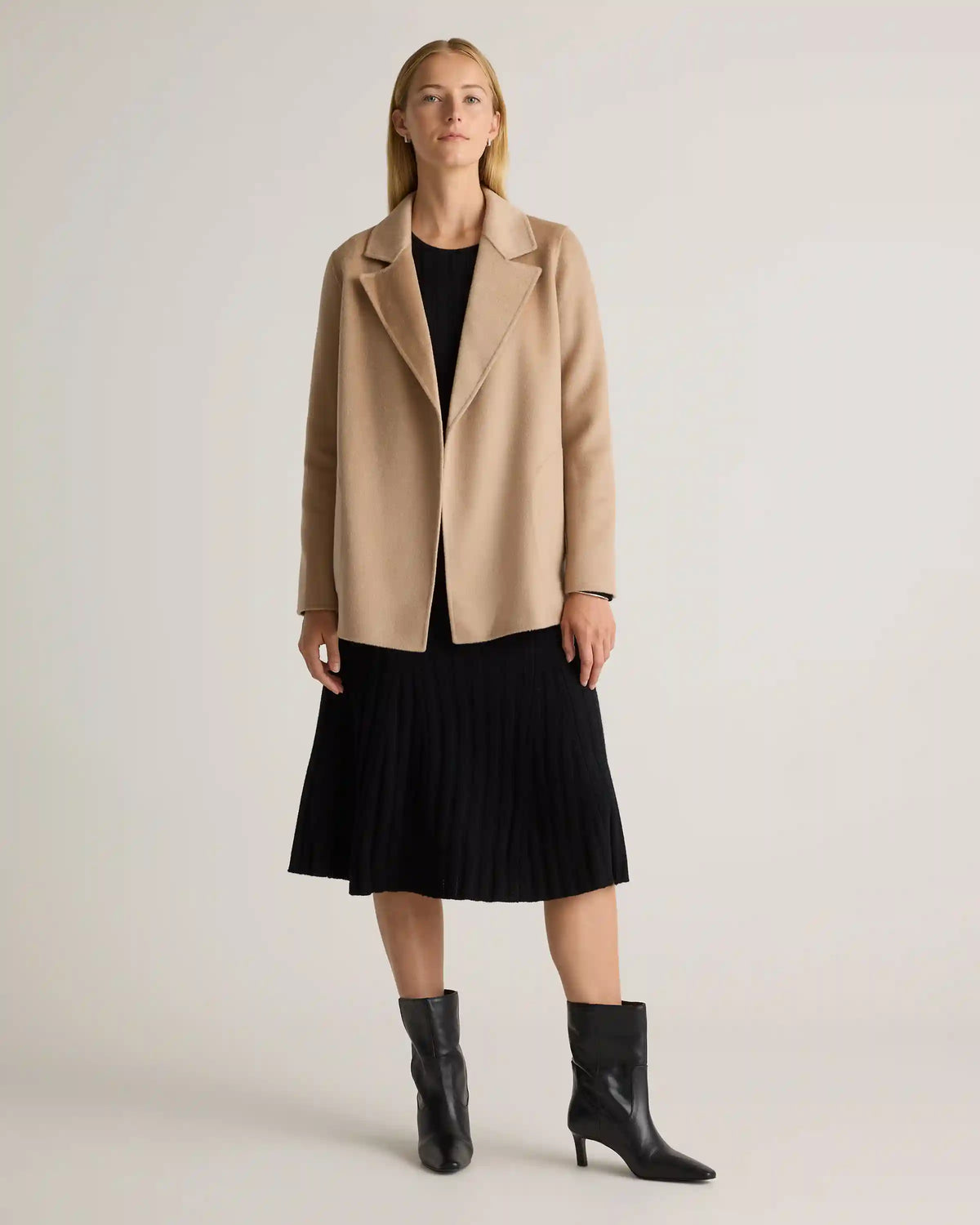 100% Mongolian Cashmere Double-Faced Open Blazer