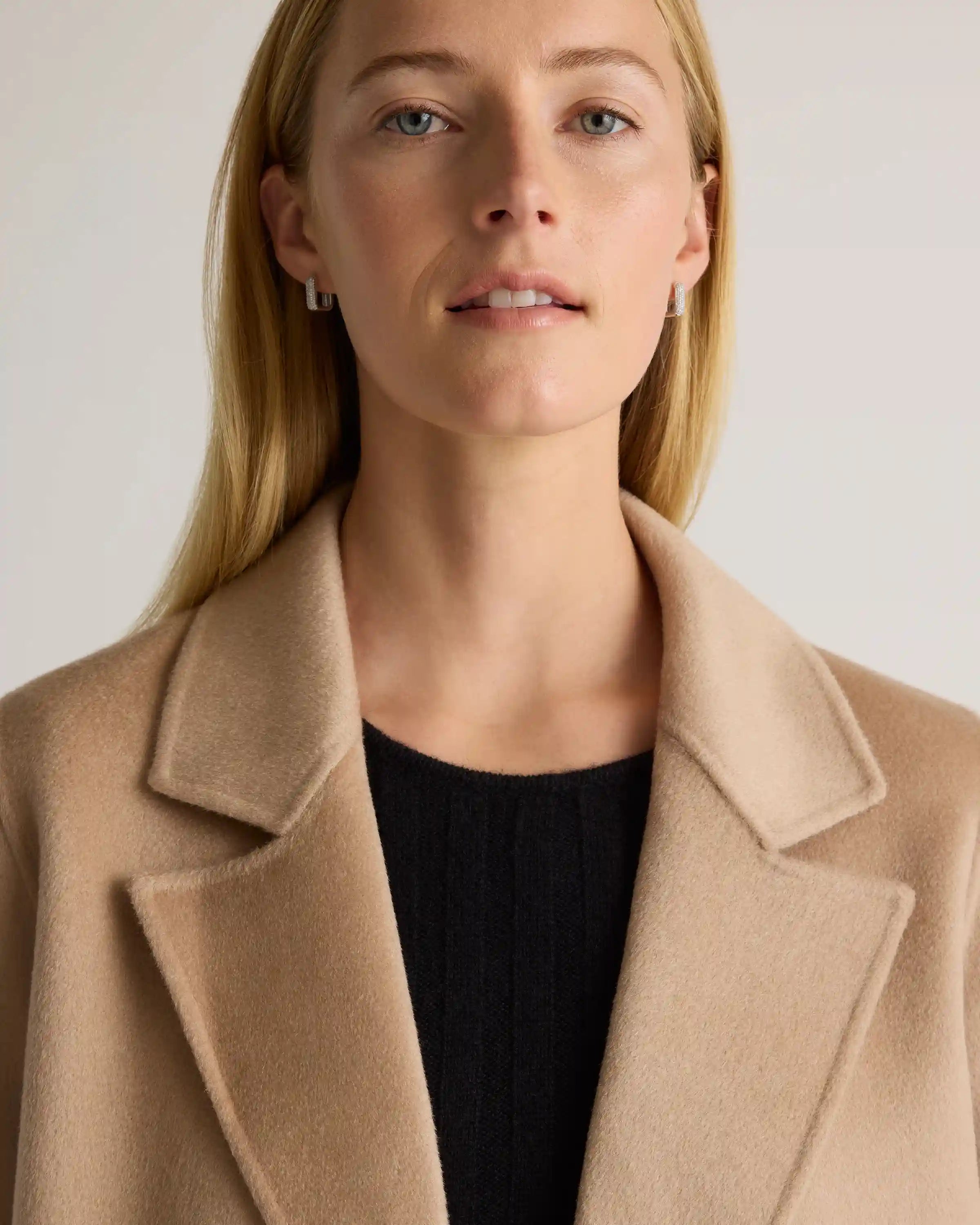 100% Mongolian Cashmere Double-Faced Open Blazer