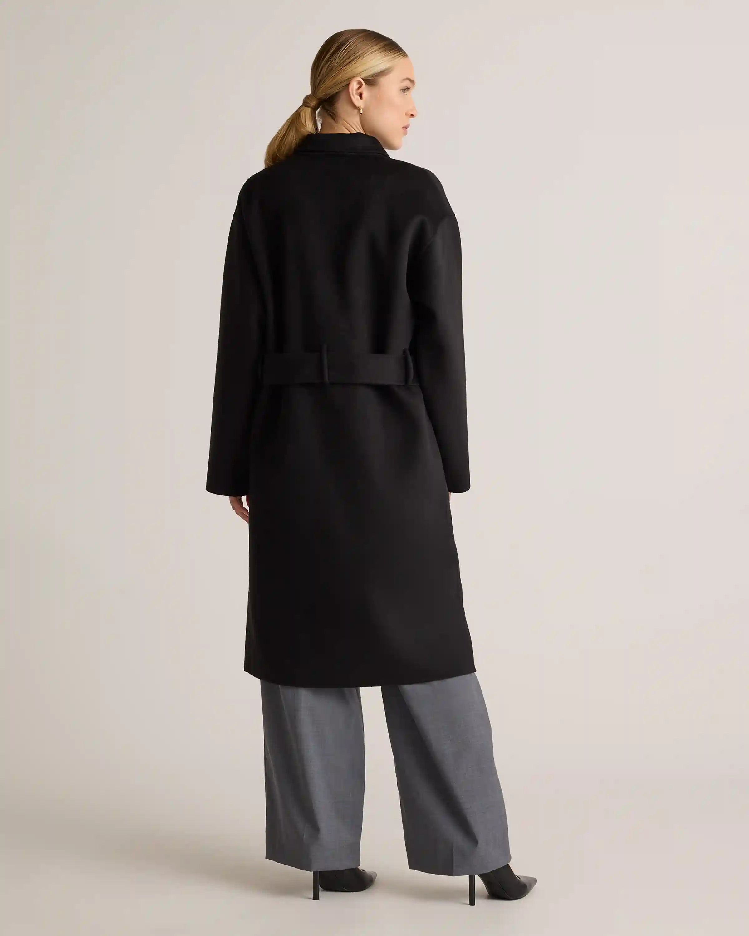 100% Mongolian Cashmere Double-Faced Double-Breasted Wrap Coat