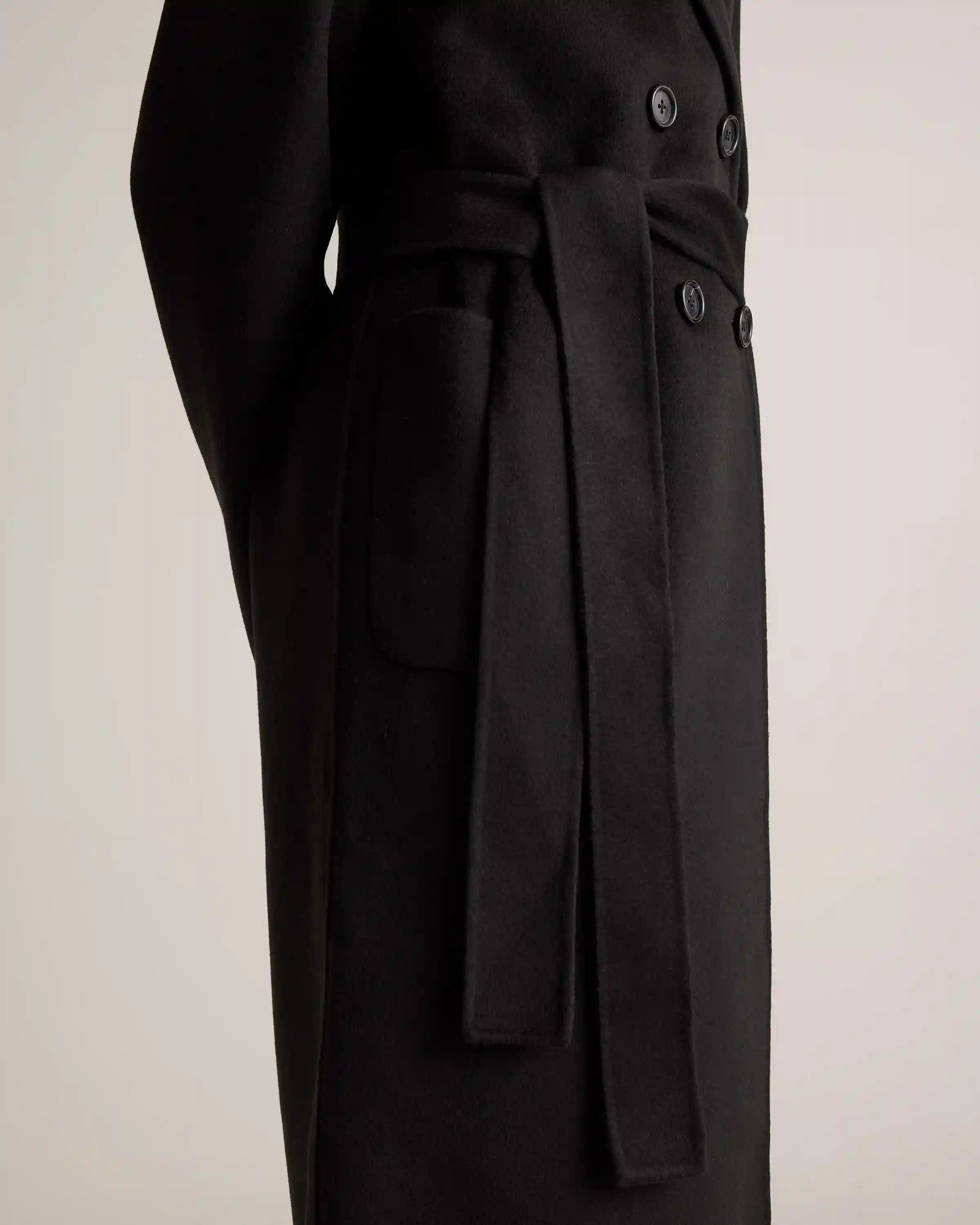 100% Mongolian Cashmere Double-Faced Double-Breasted Wrap Coat