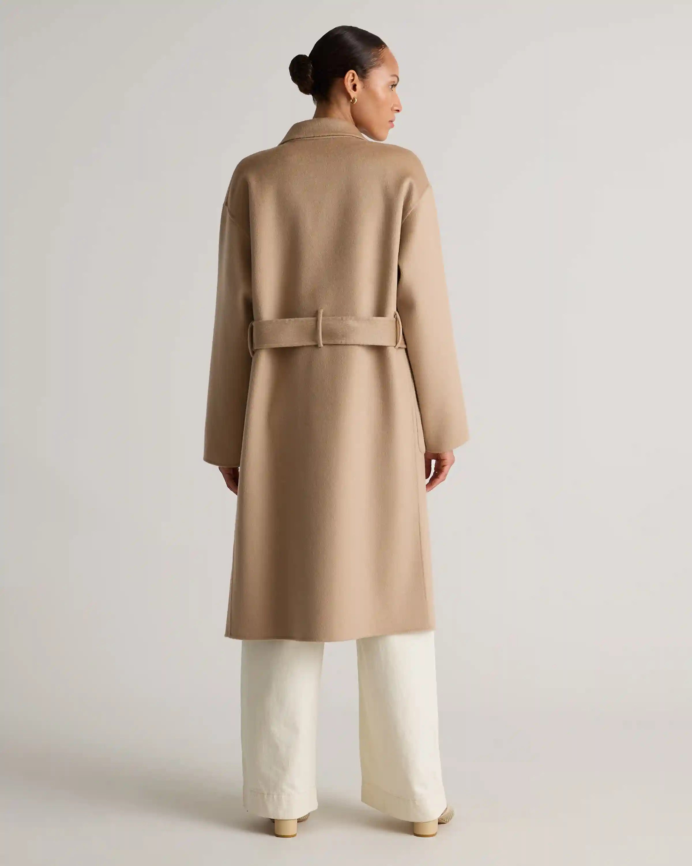 100% Mongolian Cashmere Double-Faced Double-Breasted Wrap Coat