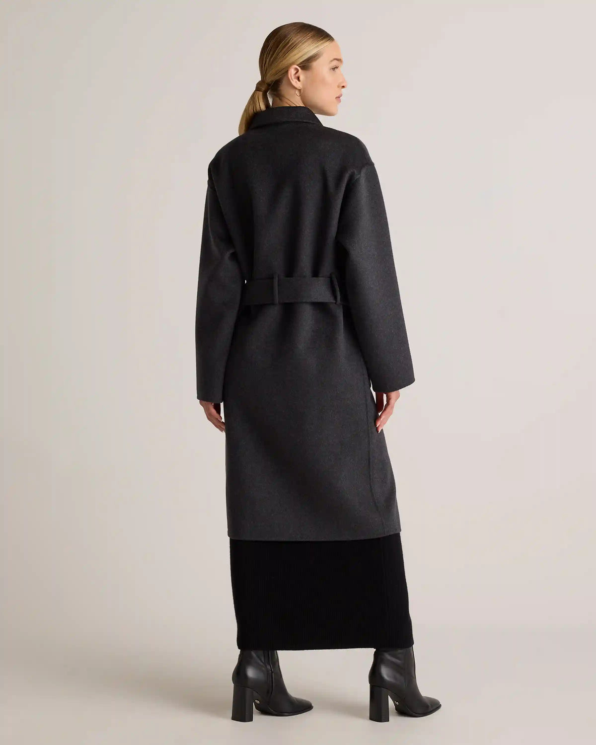 100% Mongolian Cashmere Double-Faced Double-Breasted Wrap Coat