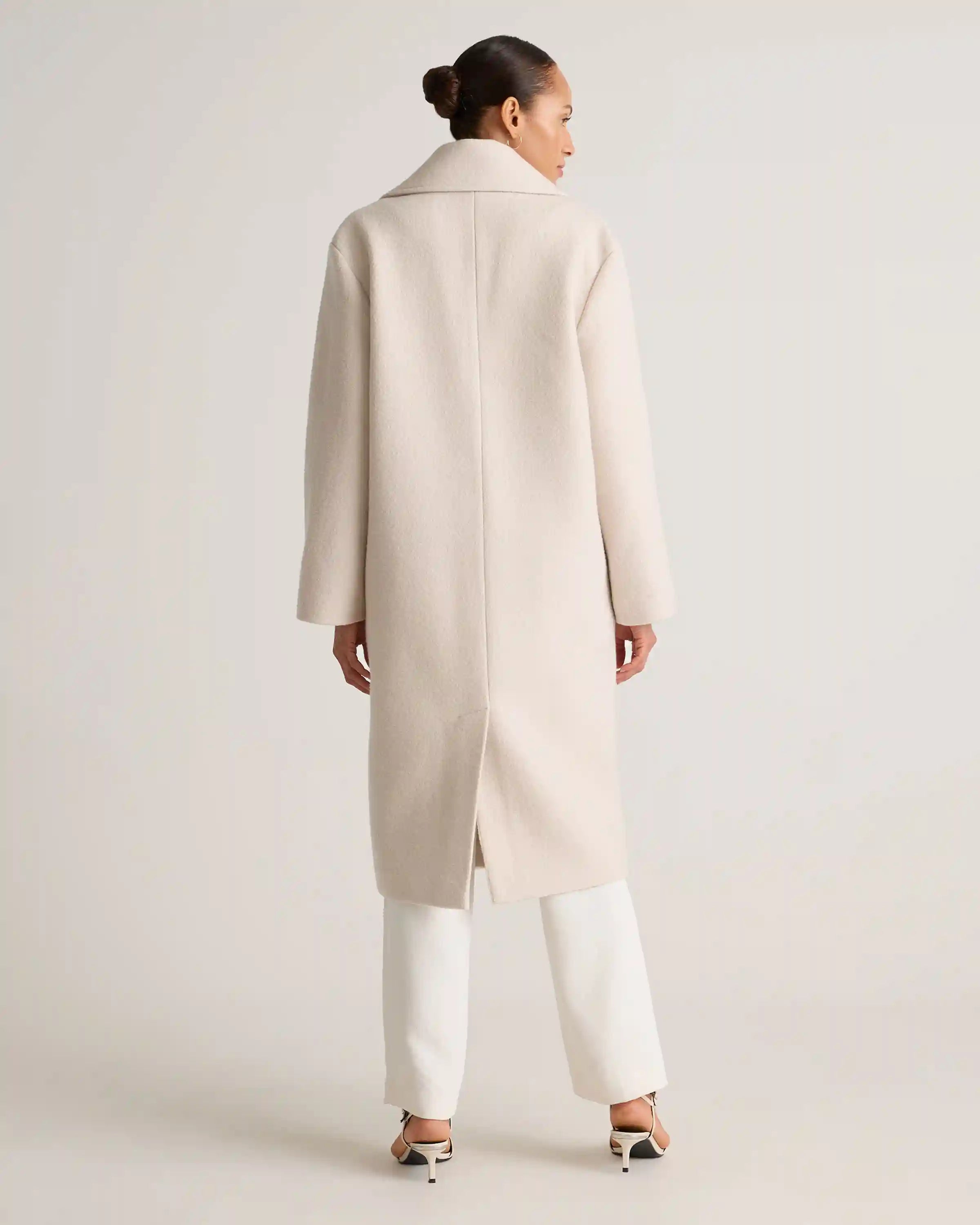 100% Merino Wool Shawl Collar Long Coat