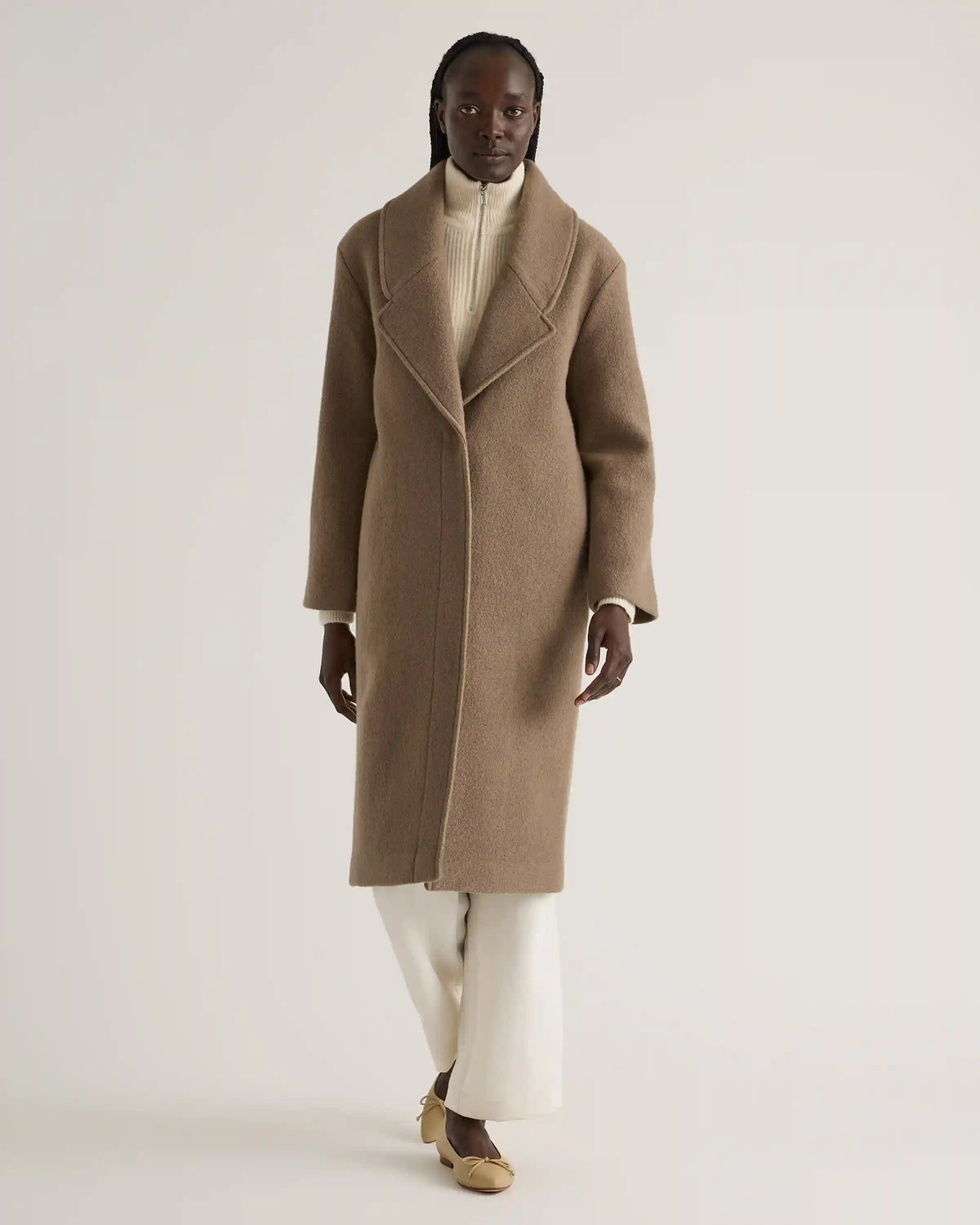 100% Merino Wool Shawl Collar Long Coat