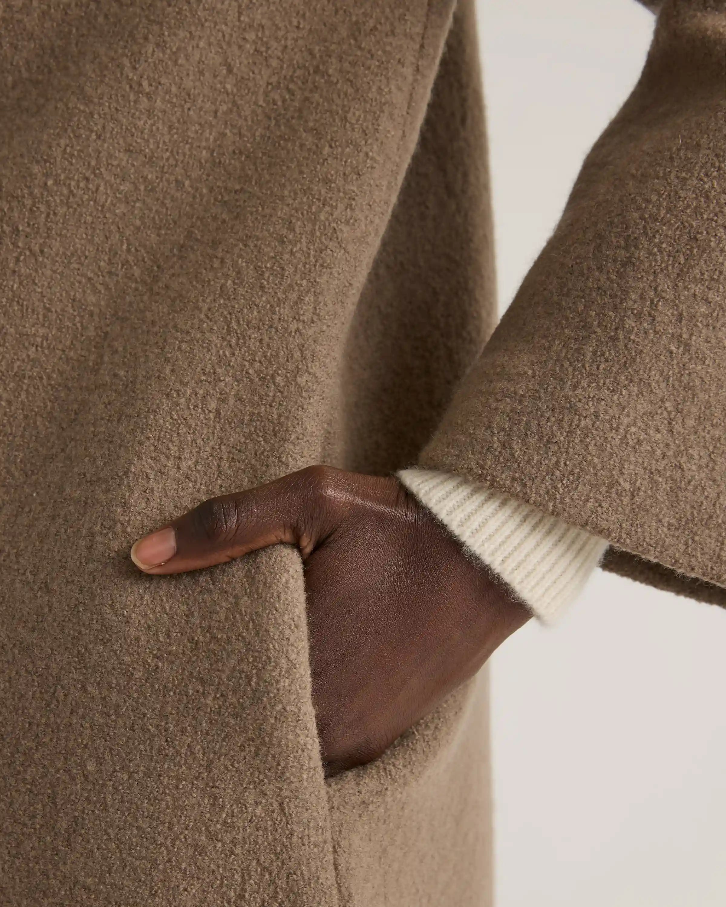 100% Merino Wool Shawl Collar Long Coat