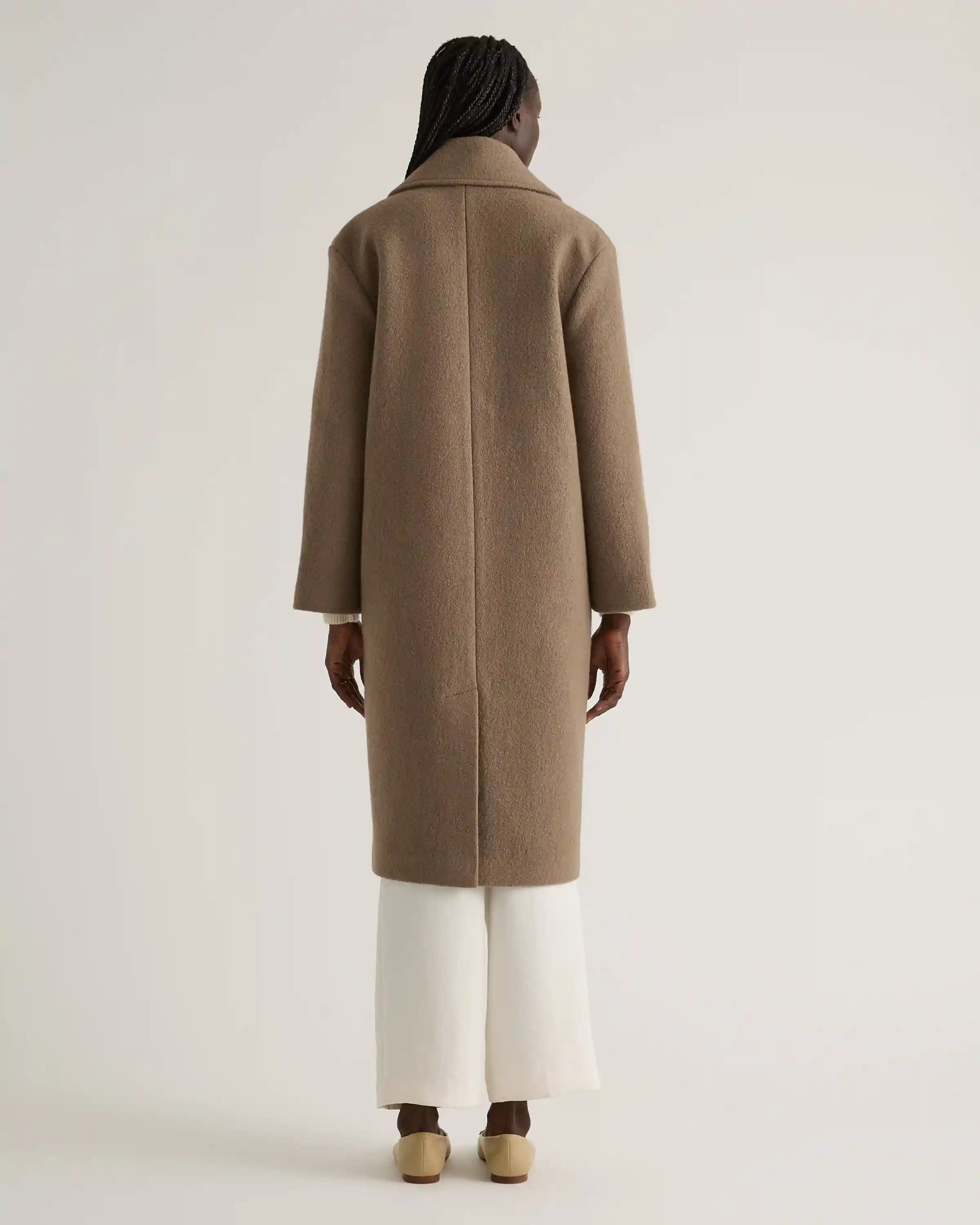 100% Merino Wool Shawl Collar Long Coat