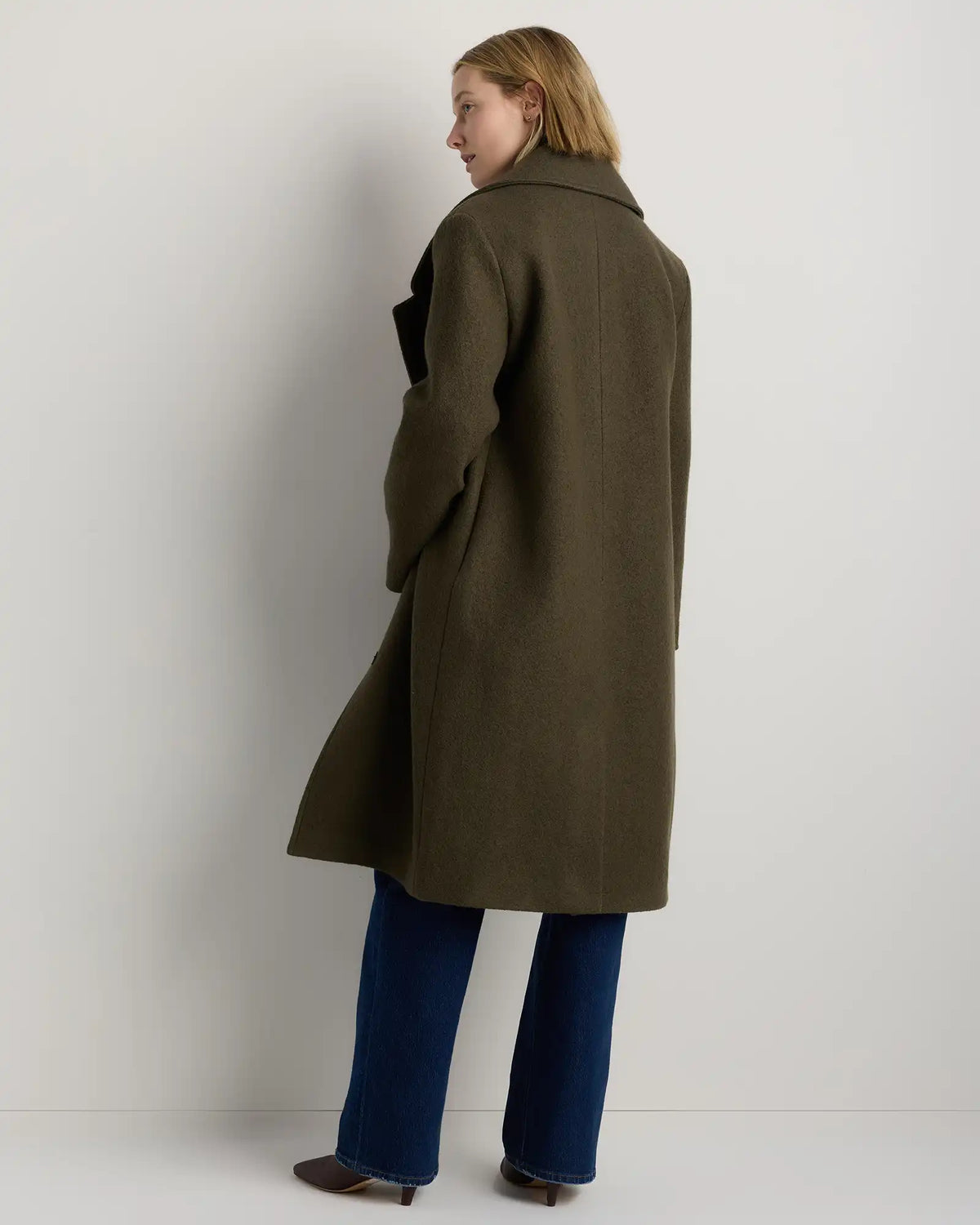 100% Merino Wool Shawl Collar Long Coat