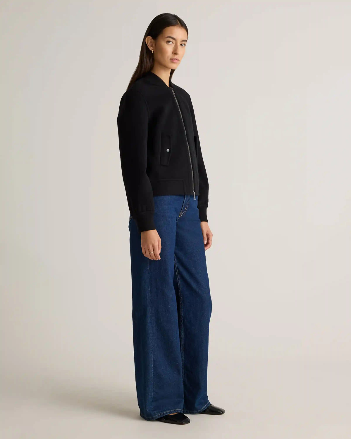 Double-Faced Merino Wool Bomber Jacket
