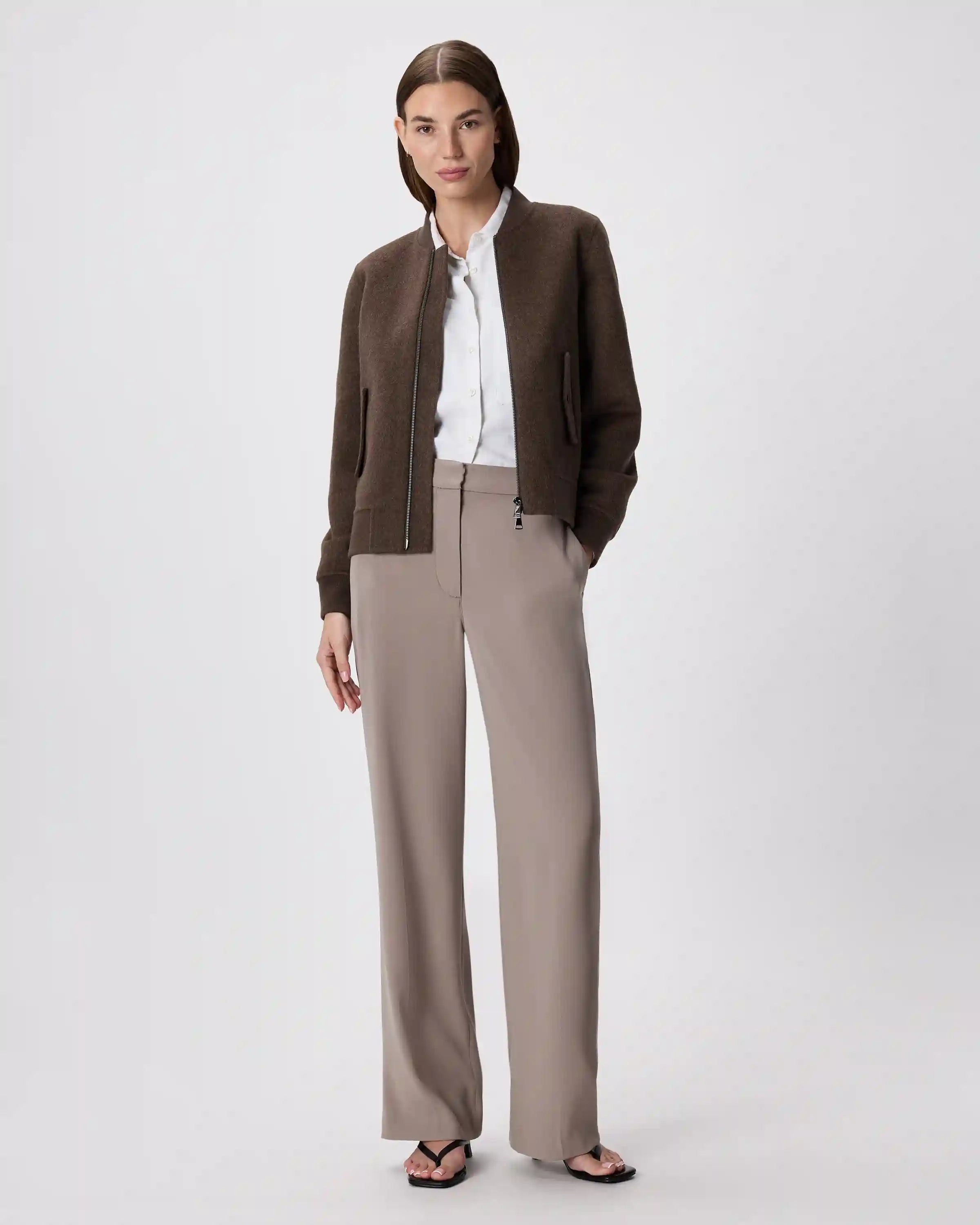 Double-Faced Merino Wool Bomber Jacket