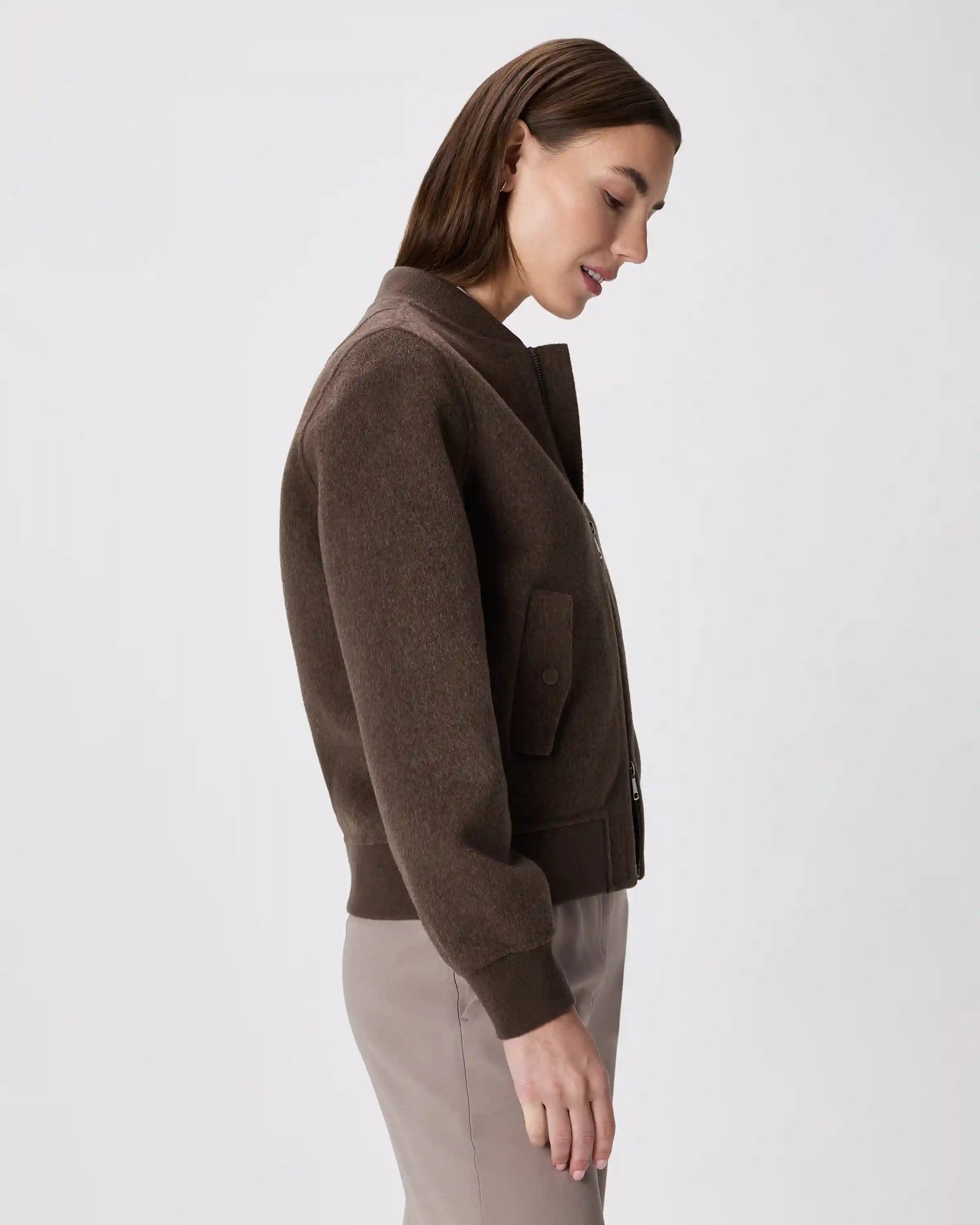 Double-Faced Merino Wool Bomber Jacket